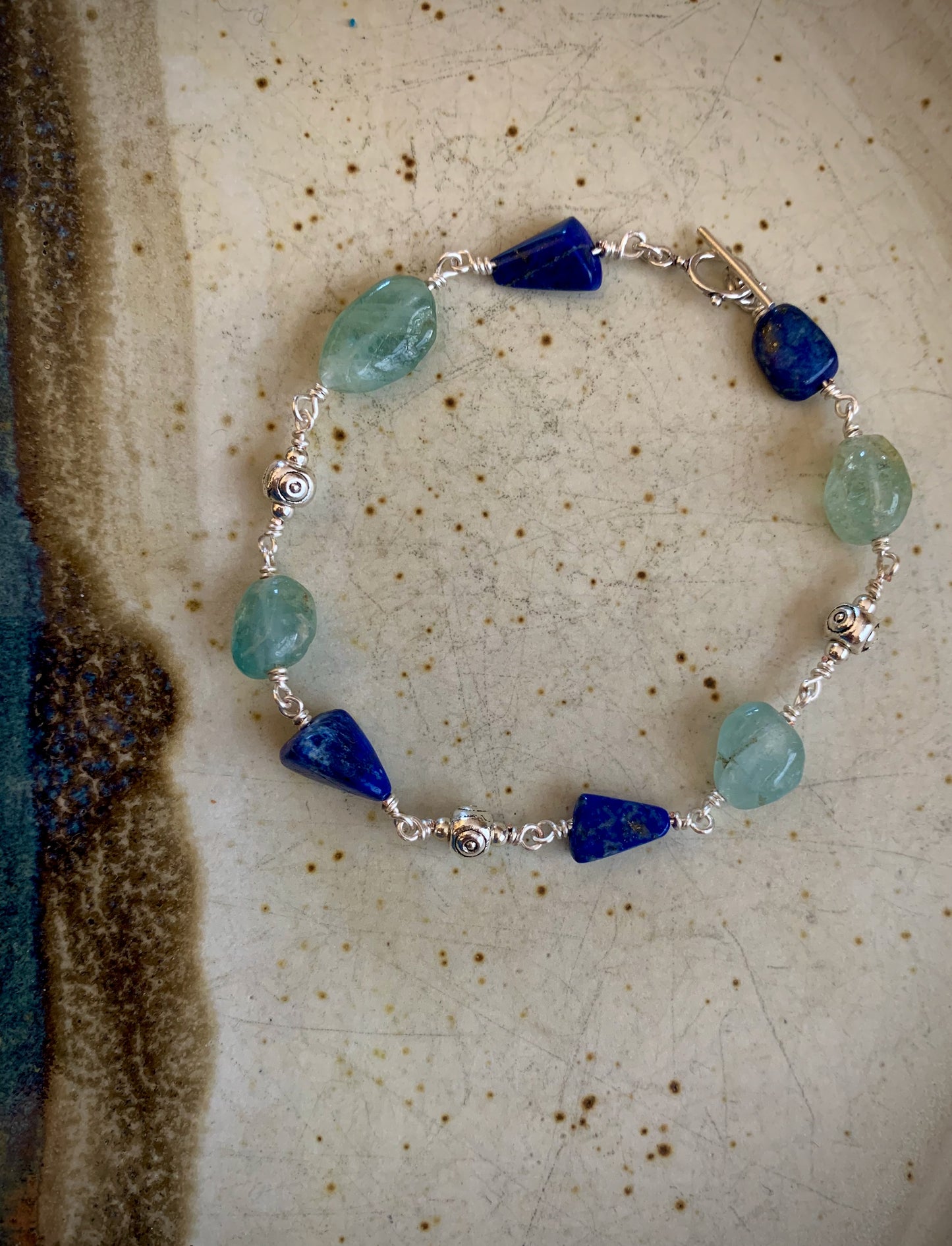 Thebe Bracelet - Lapis Lazuli and Aquamarine