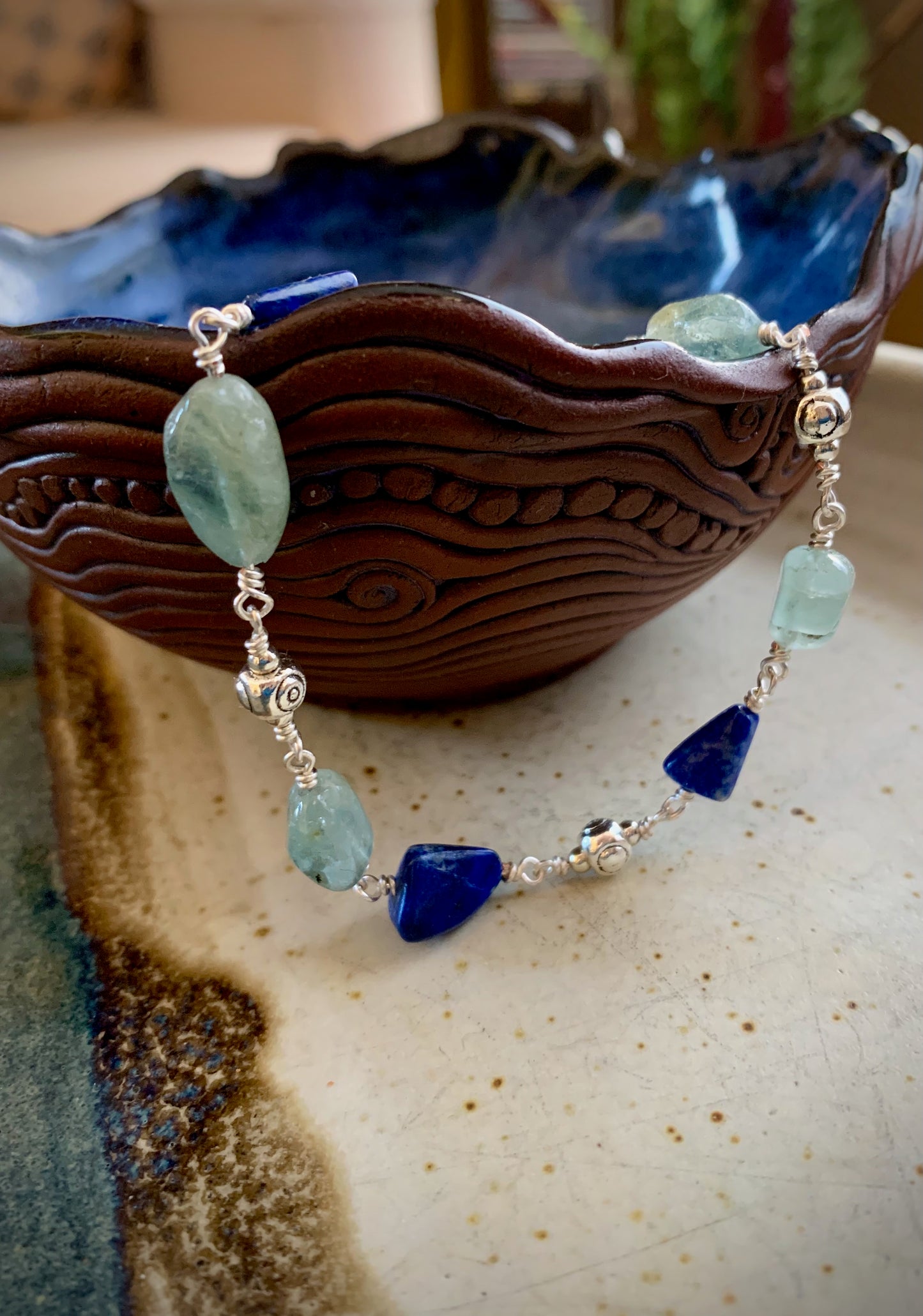 Thebe Bracelet - Lapis Lazuli and Aquamarine