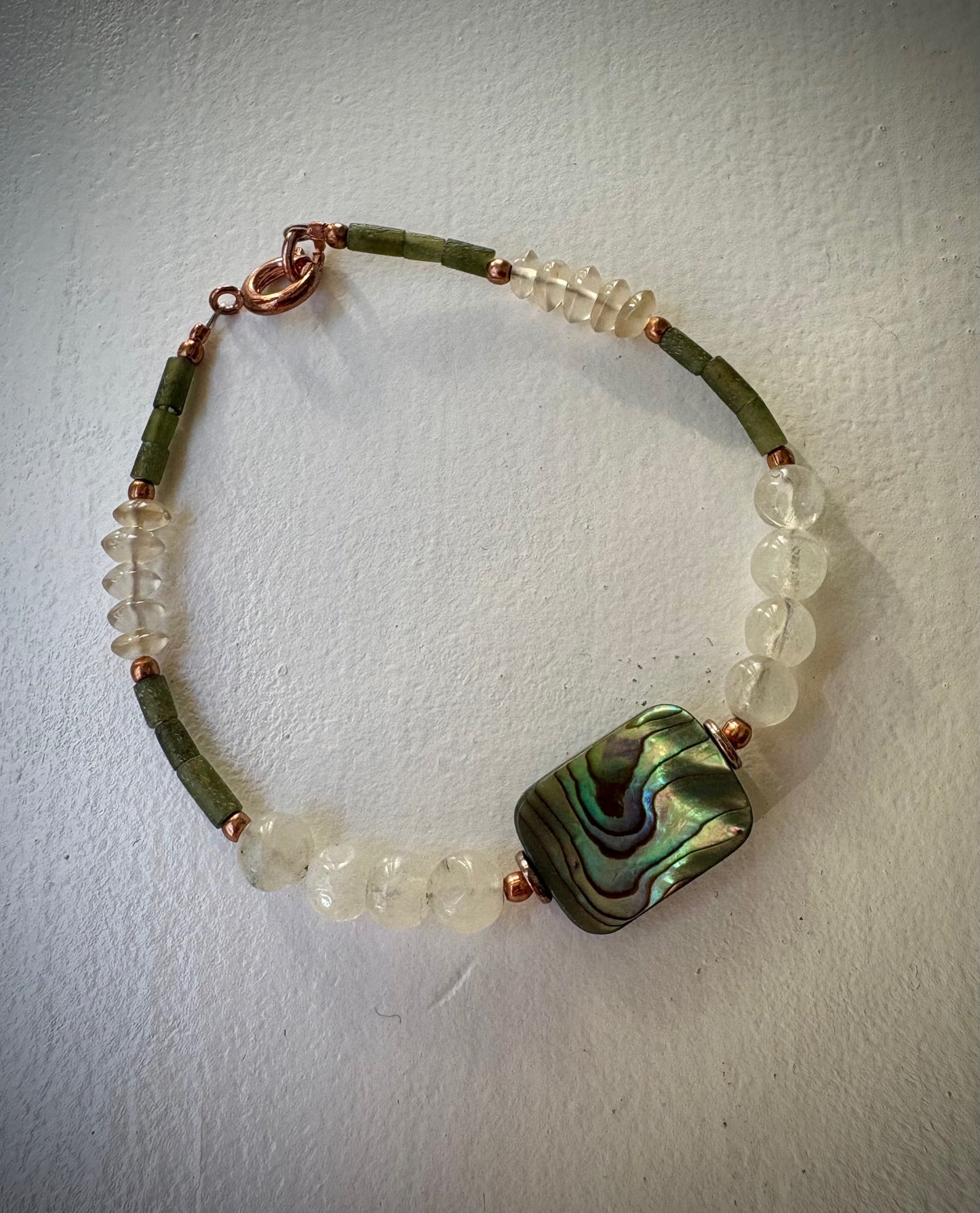 Thetis Bracelet - Abalone, Moonstone, Jade, Misty Quartz