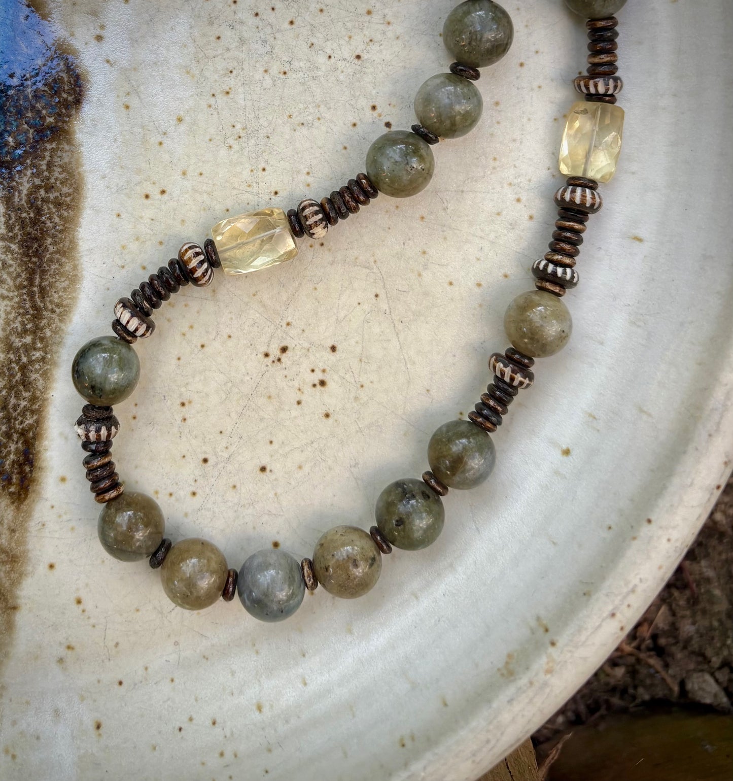 Lilith Necklace - Labradorite and Faceted Citrine