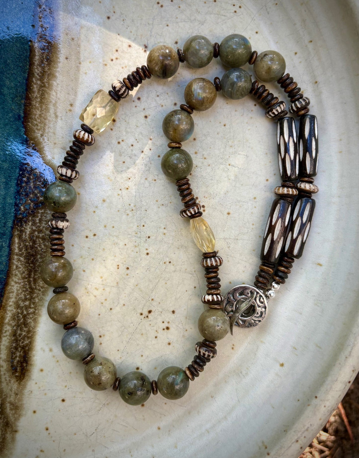 Lilith Necklace - Labradorite and Faceted Citrine