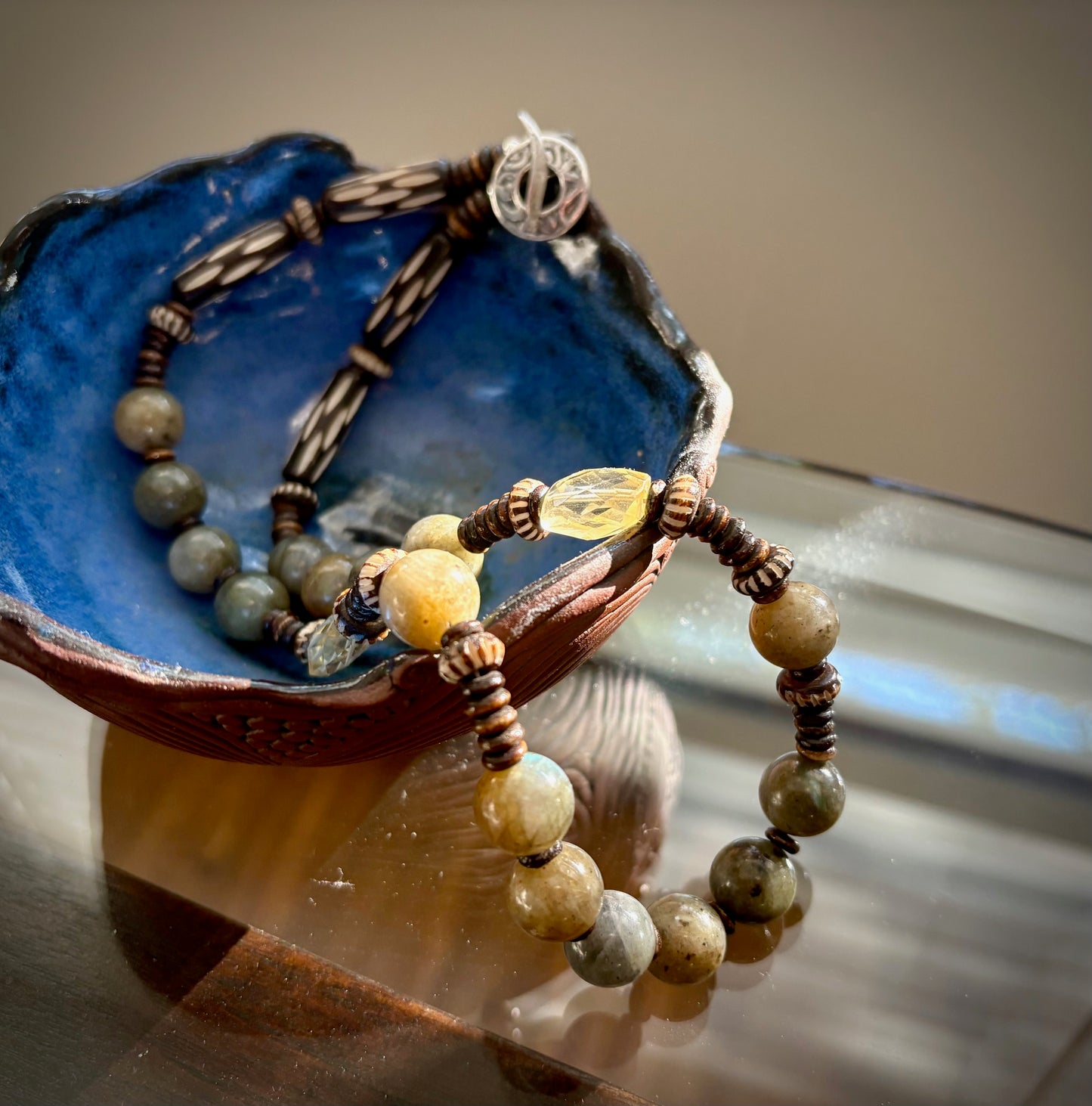 Lilith Necklace - Labradorite and Faceted Citrine