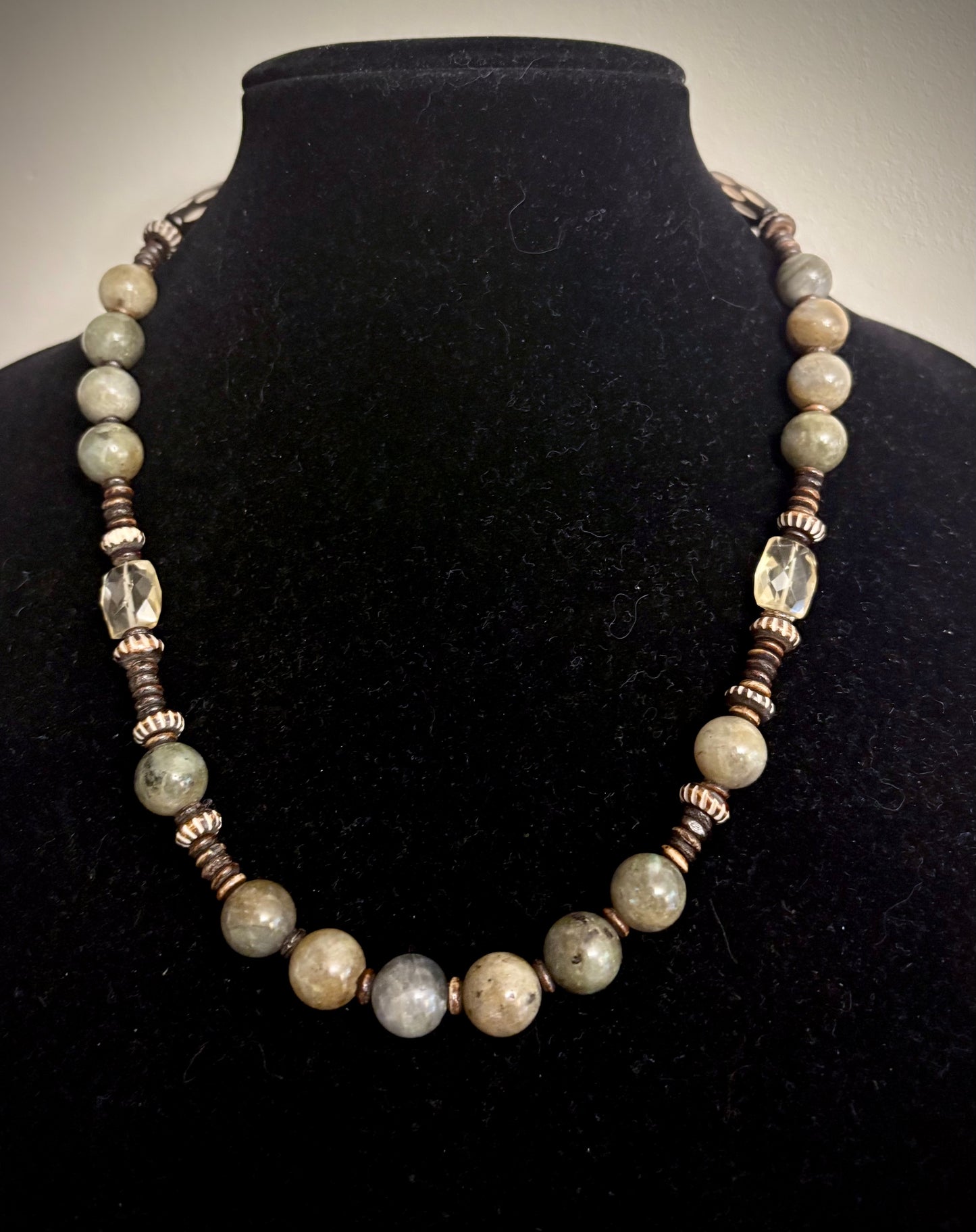 Lilith Necklace - Labradorite and Faceted Citrine