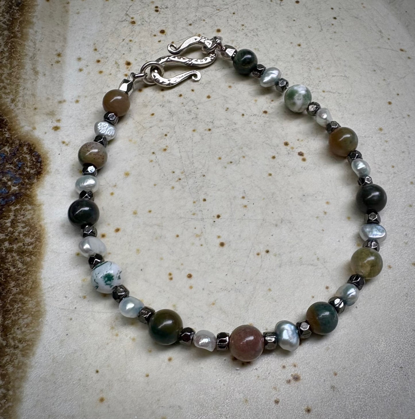 Feywyn Bracelet - Fancy Jasper and Pearl