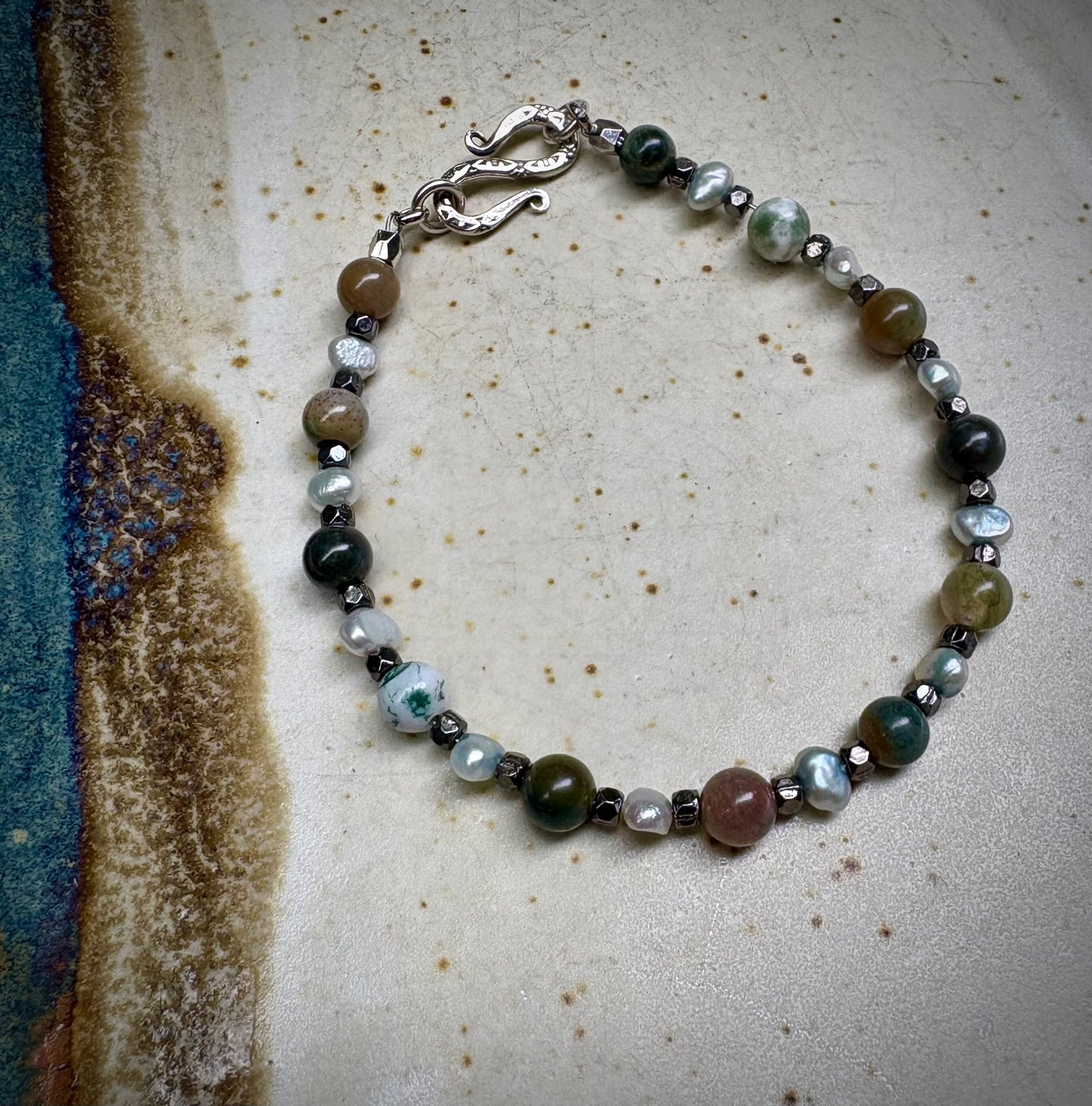 Feywyn Bracelet - Fancy Jasper and Pearl