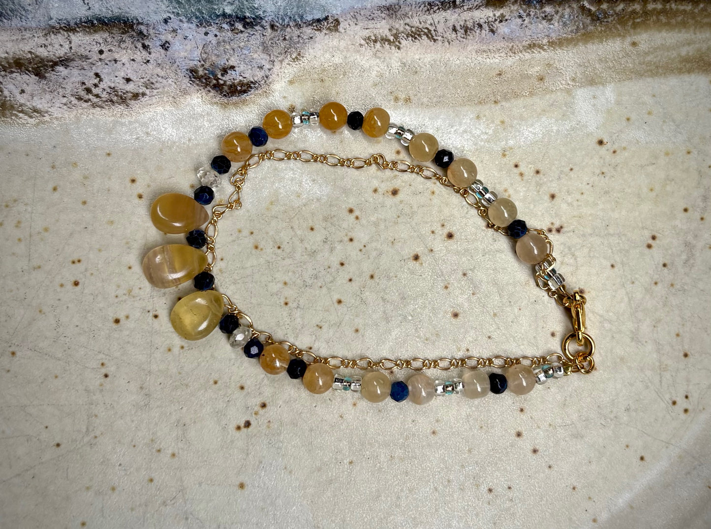 Mistral Bracelet - Citrine and Crystal
