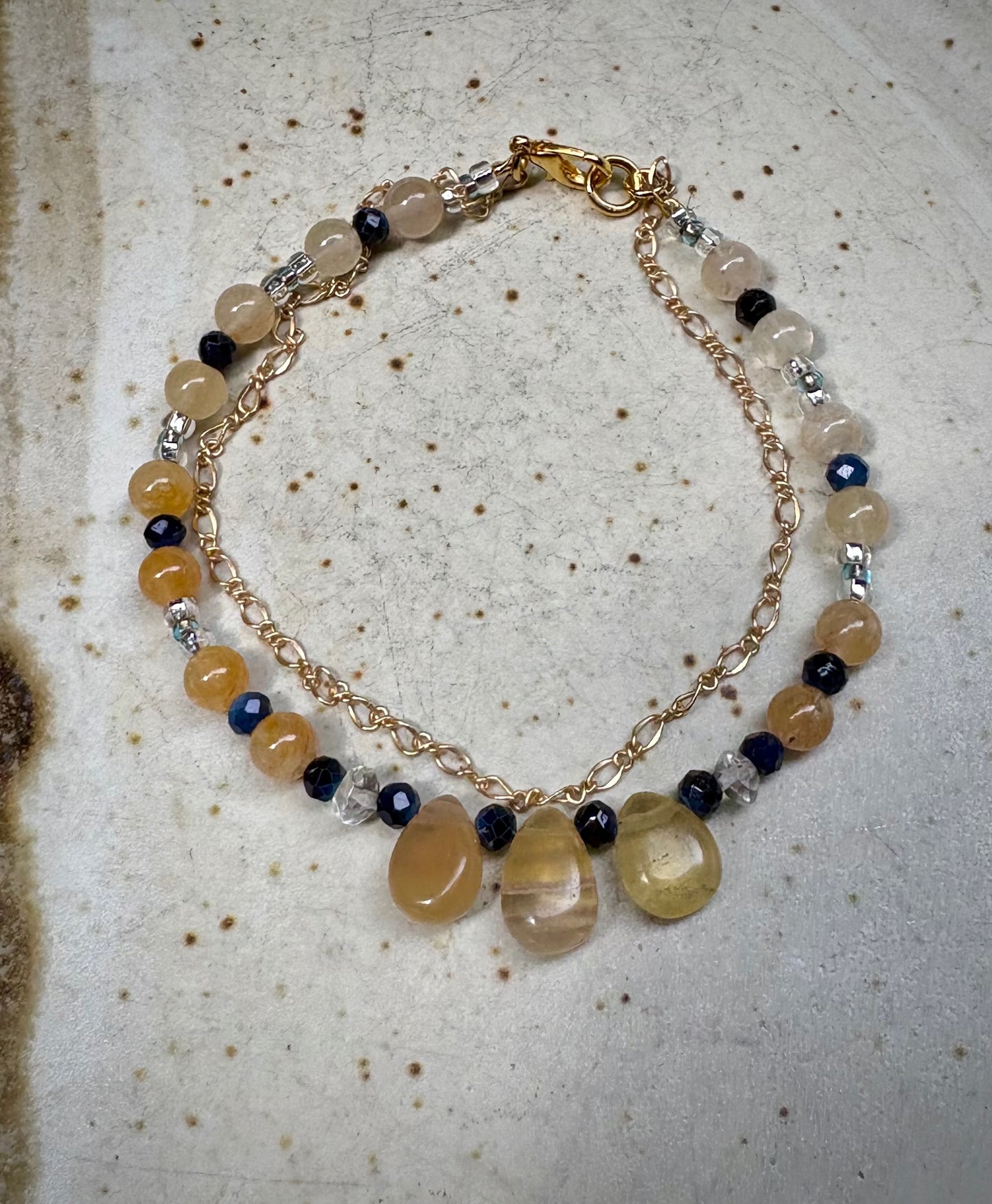 Mistral Bracelet - Citrine and Crystal
