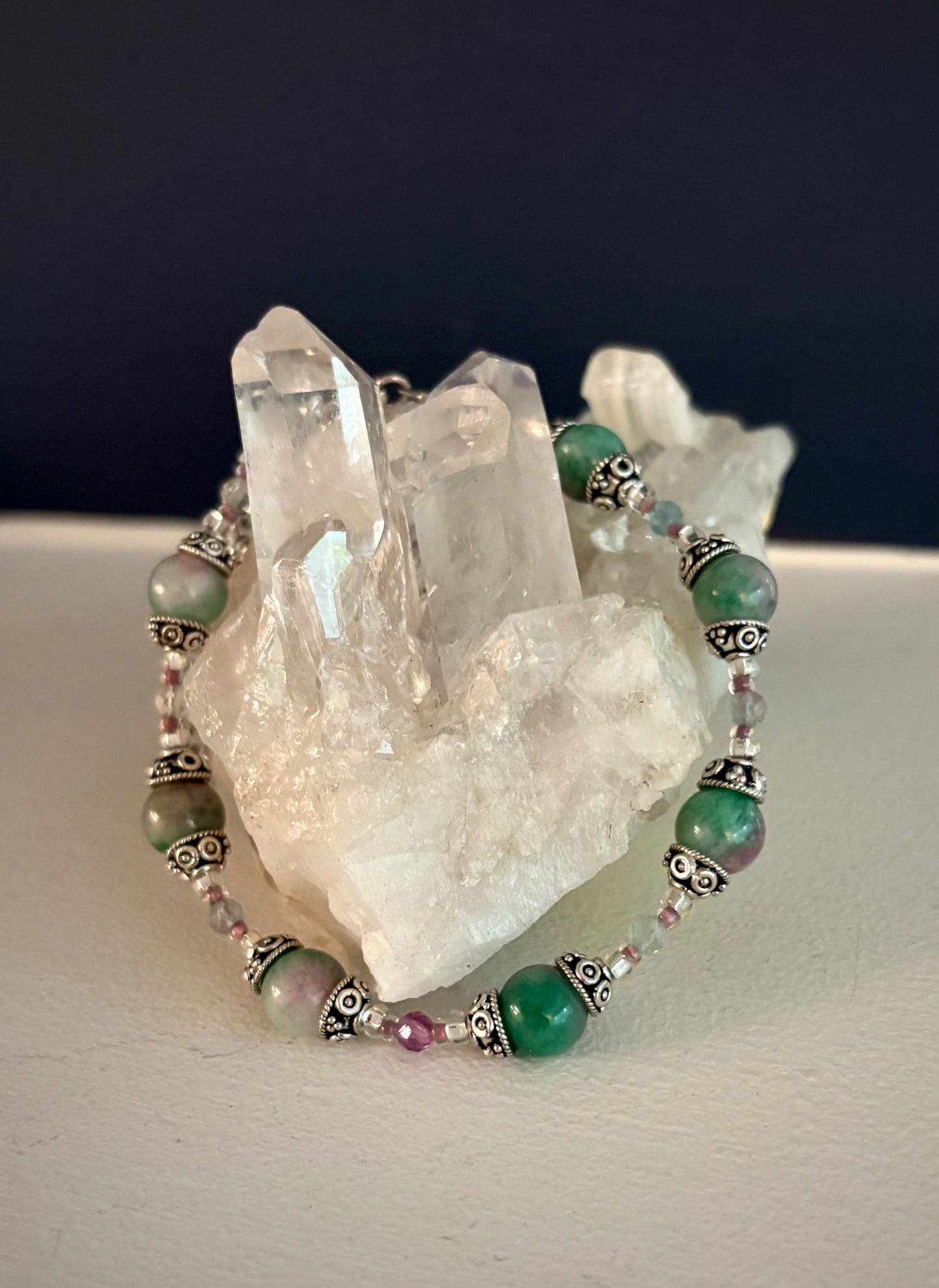 Lunessa Bracelet - Fluorite and Faceted Fluorite