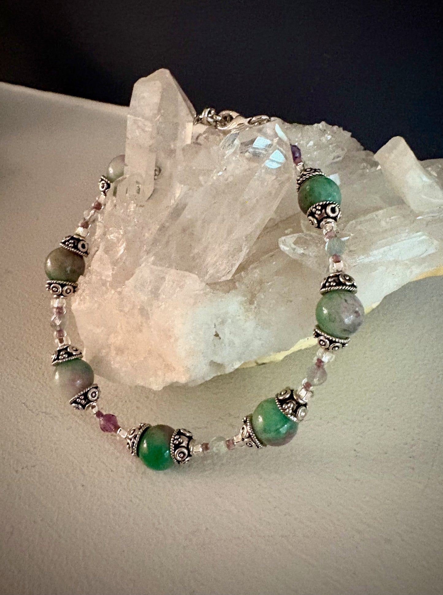 Lunessa Bracelet - Fluorite and Faceted Fluorite