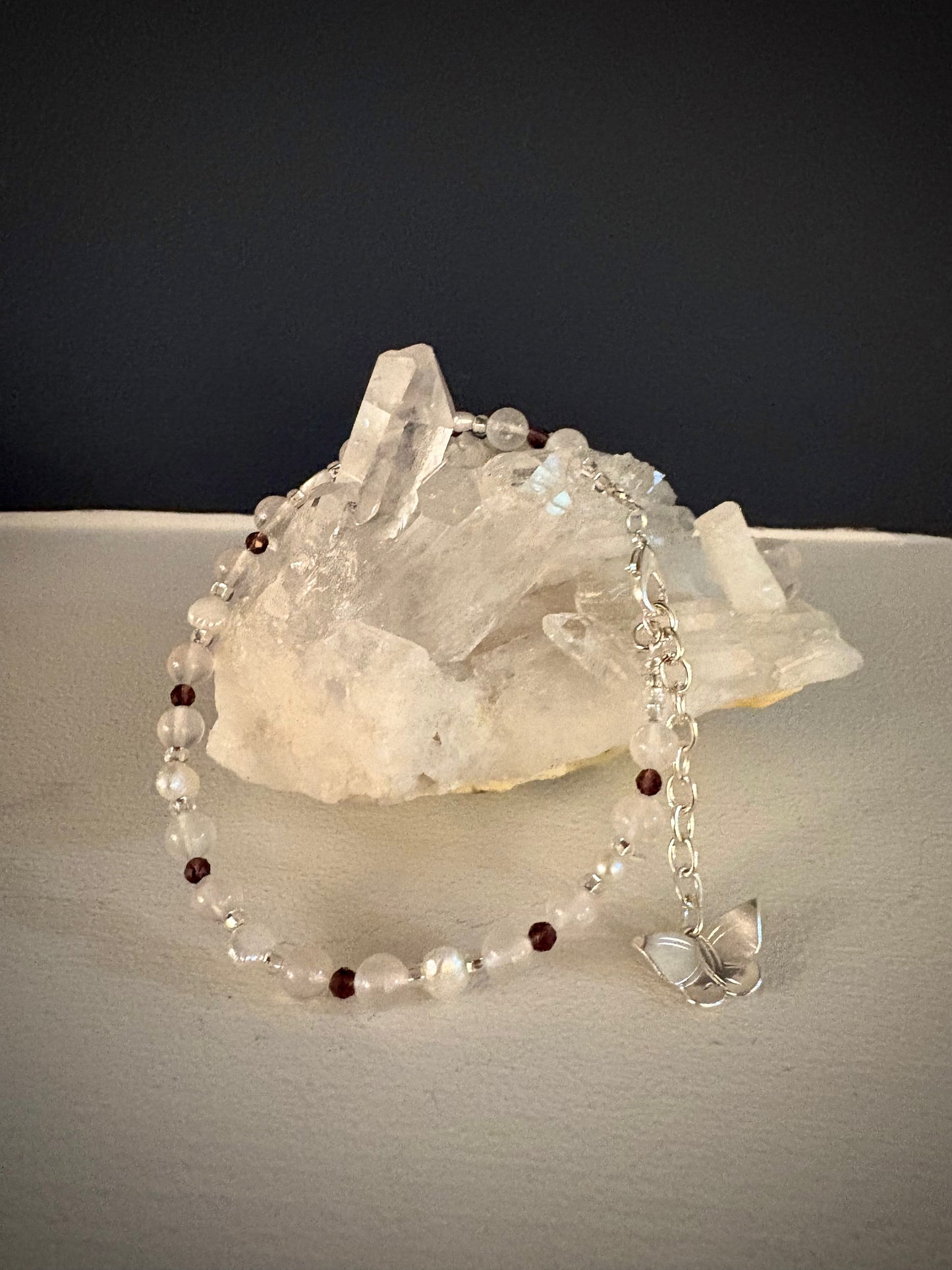 Elowen Bracelet - Rose Quartz, Pearl, and Crystal