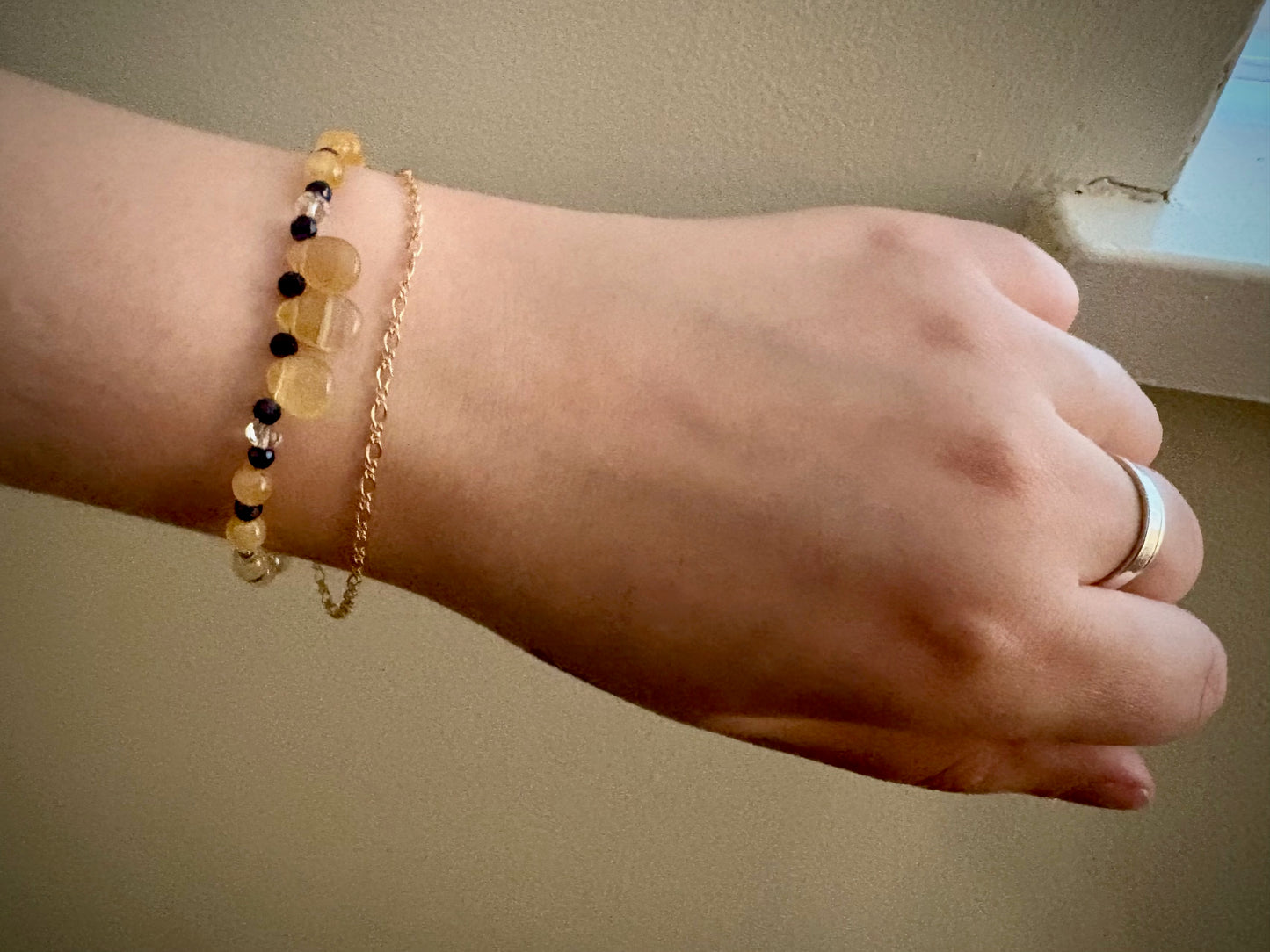 Mistral Bracelet - Citrine and Crystal