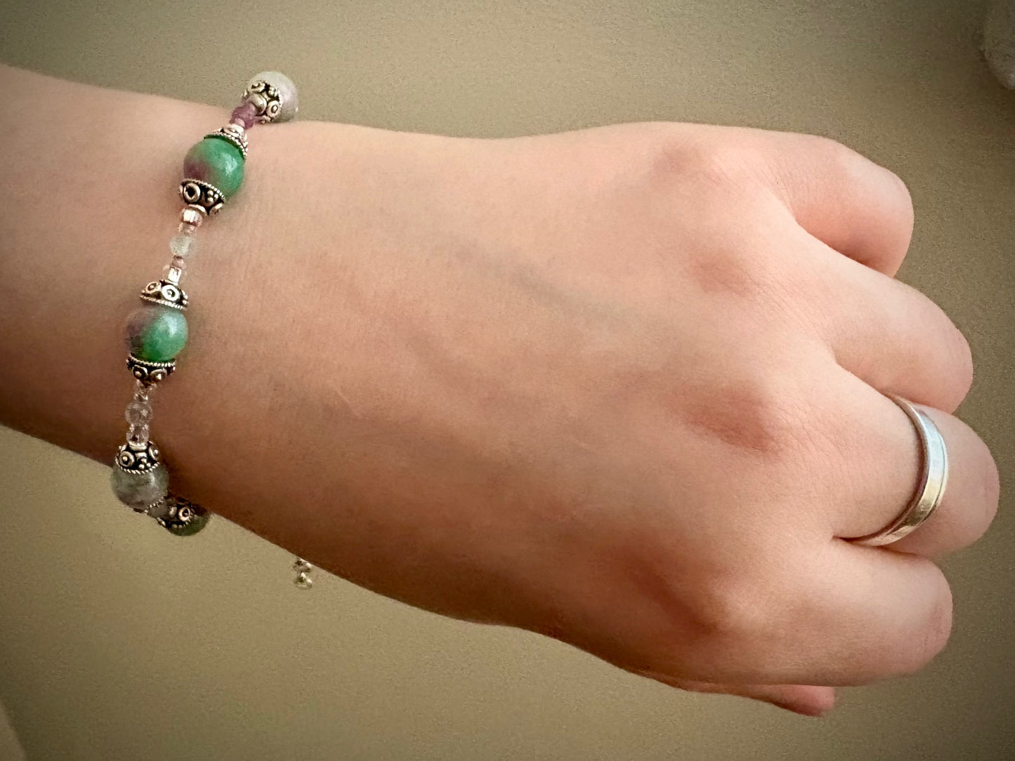 Lunessa Bracelet - Fluorite and Faceted Fluorite