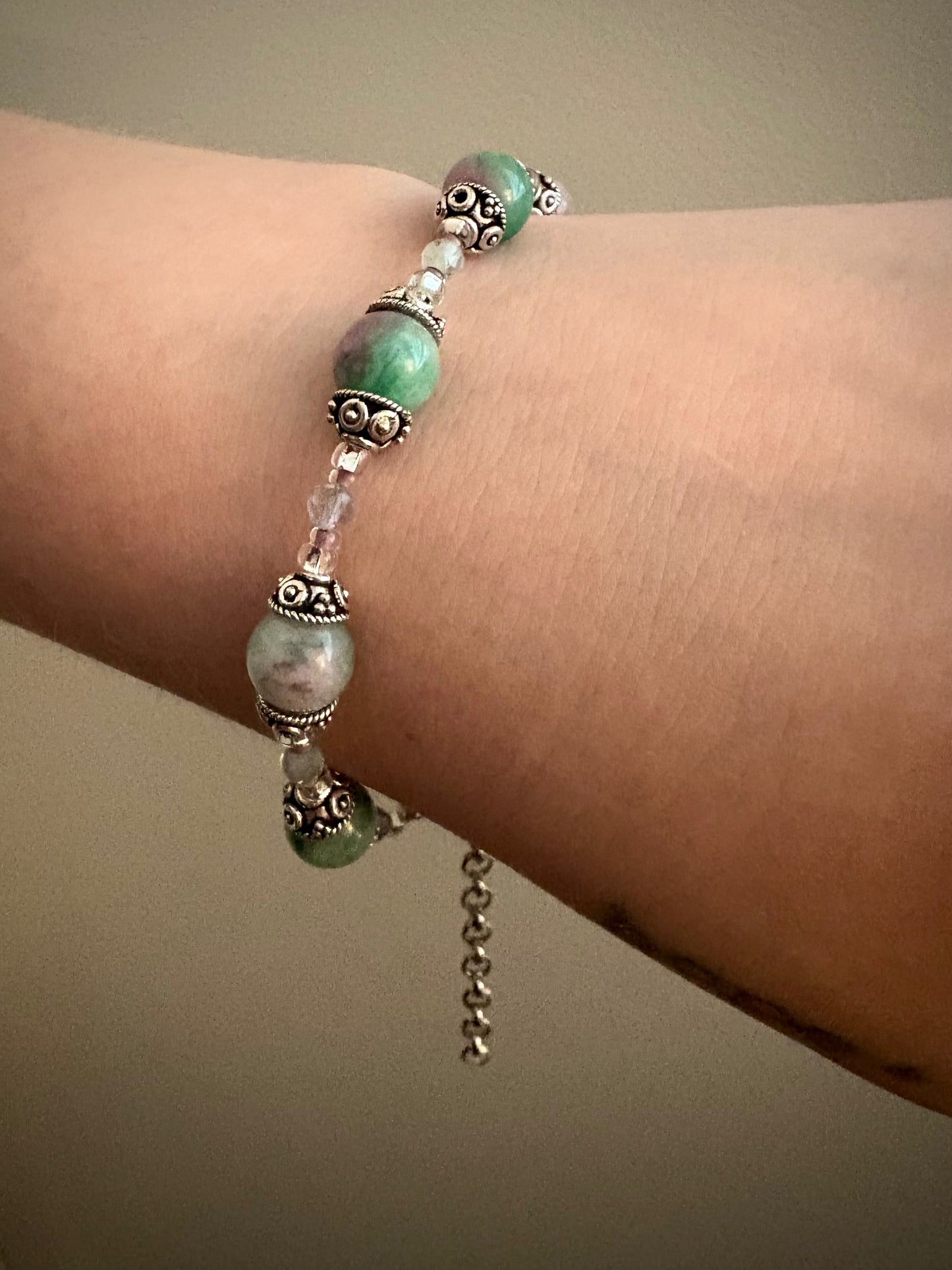 Lunessa Bracelet - Fluorite and Faceted Fluorite