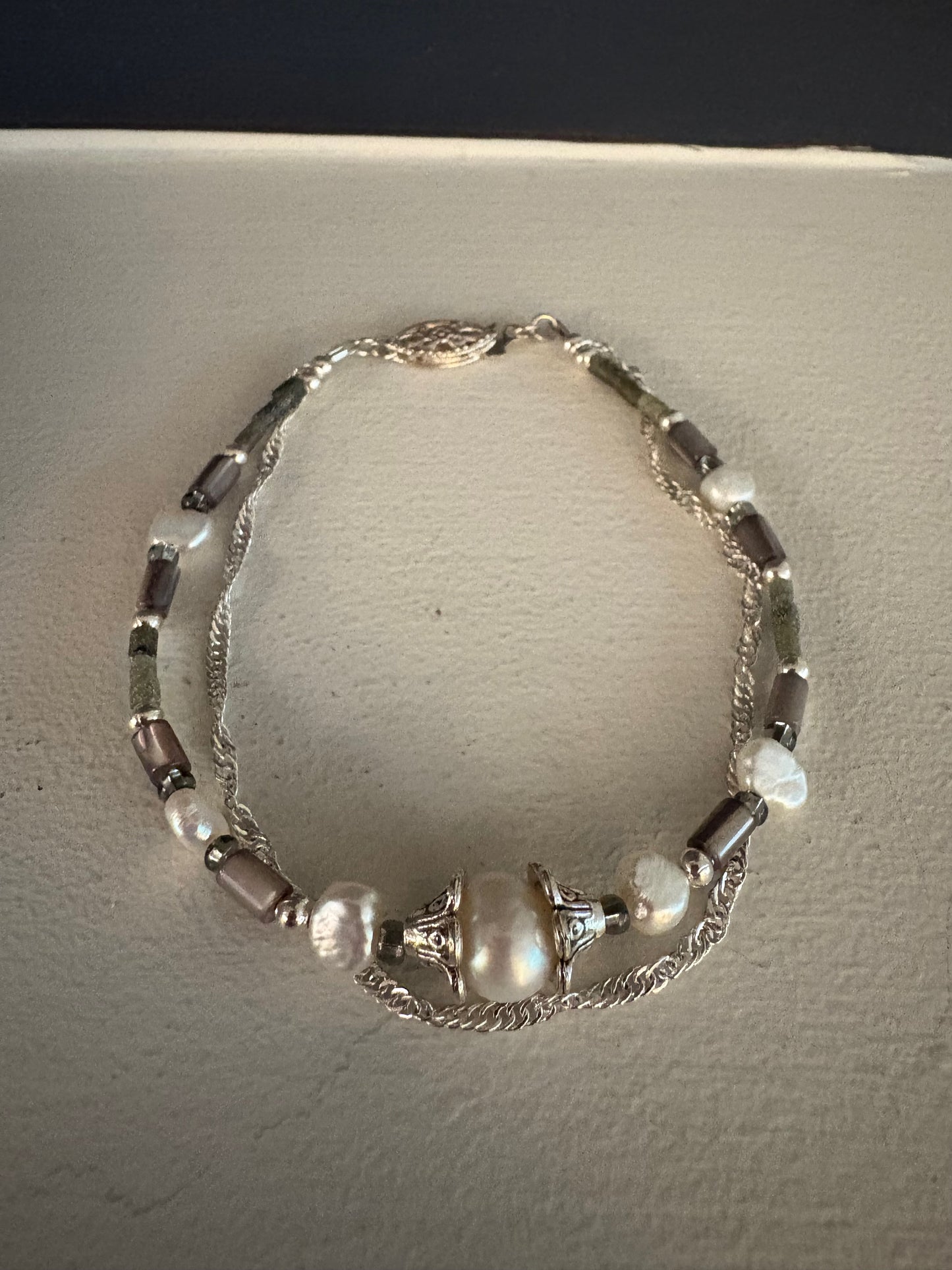 Pearline Bracelet - Pearl, Abalone, Jade