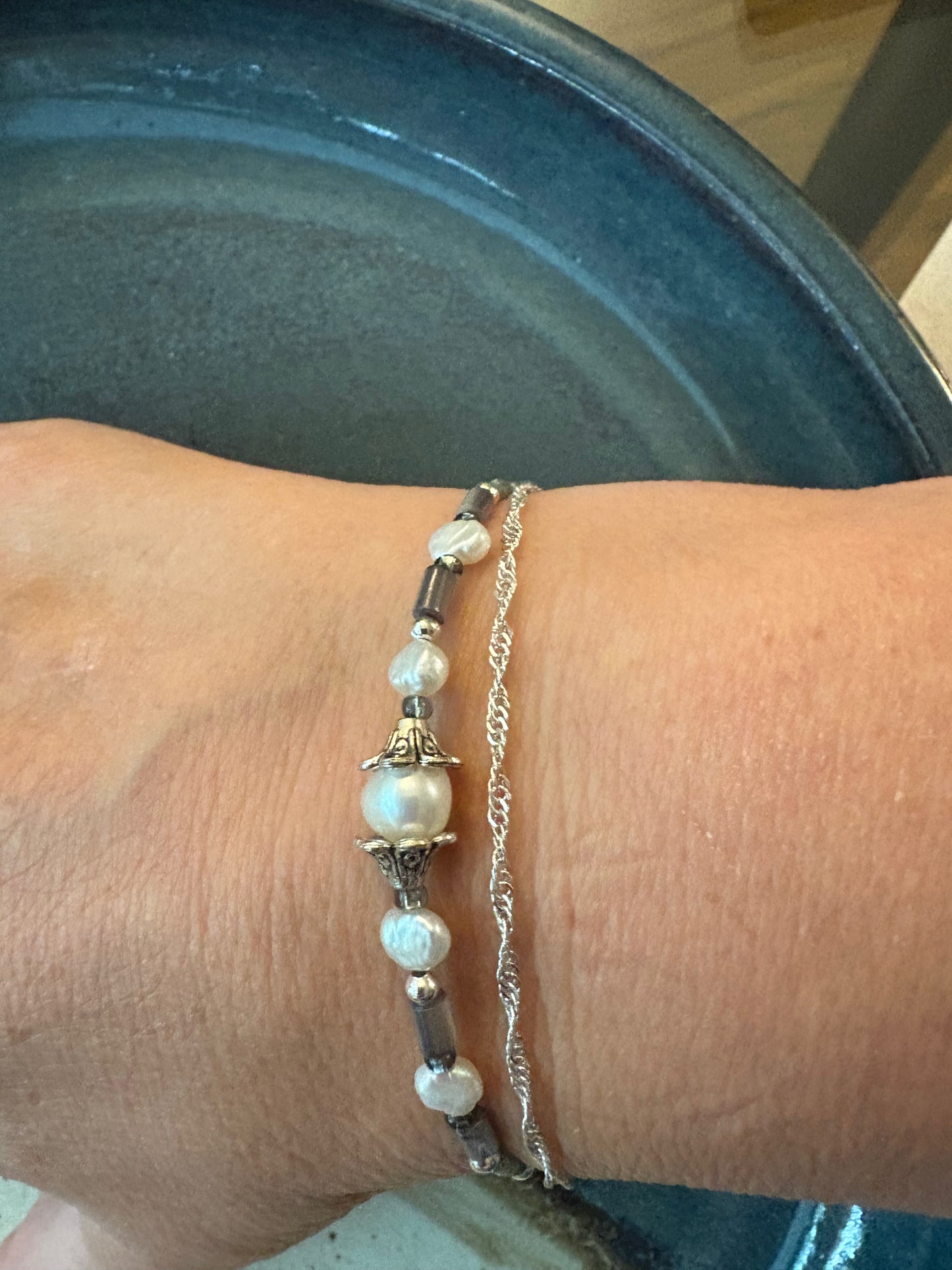 Pearline Bracelet - Pearl, Abalone, Jade
