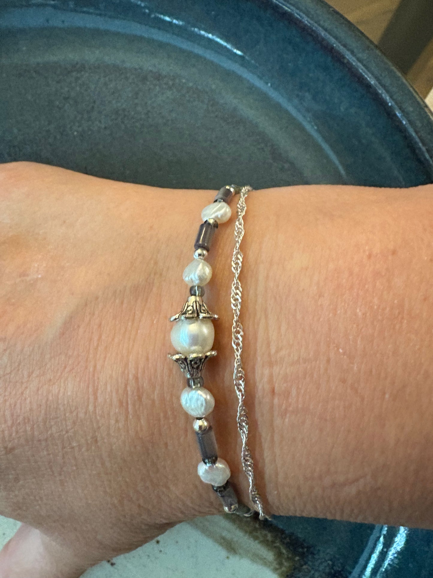 Pearline Bracelet - Pearl, Abalone, Jade