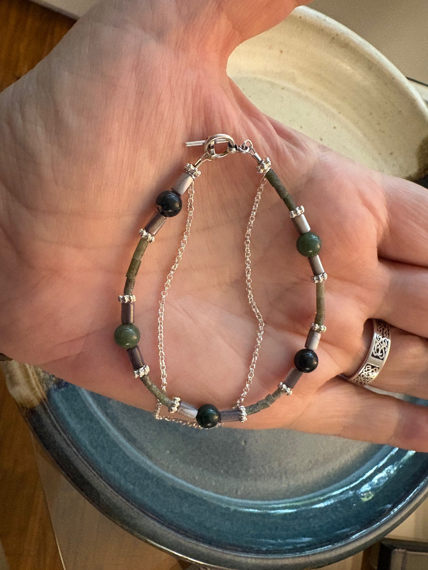Cascadia Bracelet - Jade, Abalone