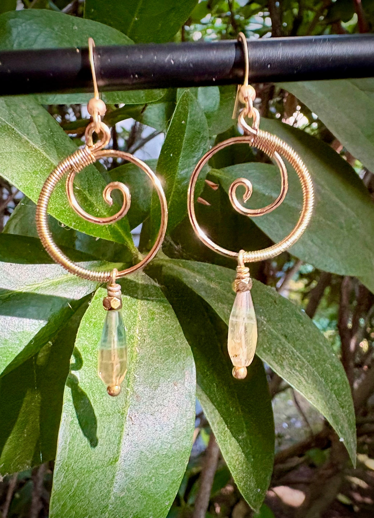 Favorecida Earrings - Fluorite, wire-wrapped