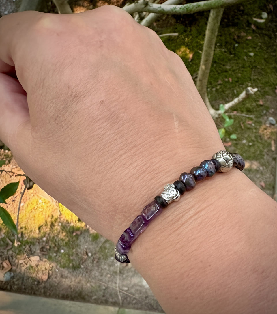 Thespia Bracelet - Amethyst and Peacock Pearl
