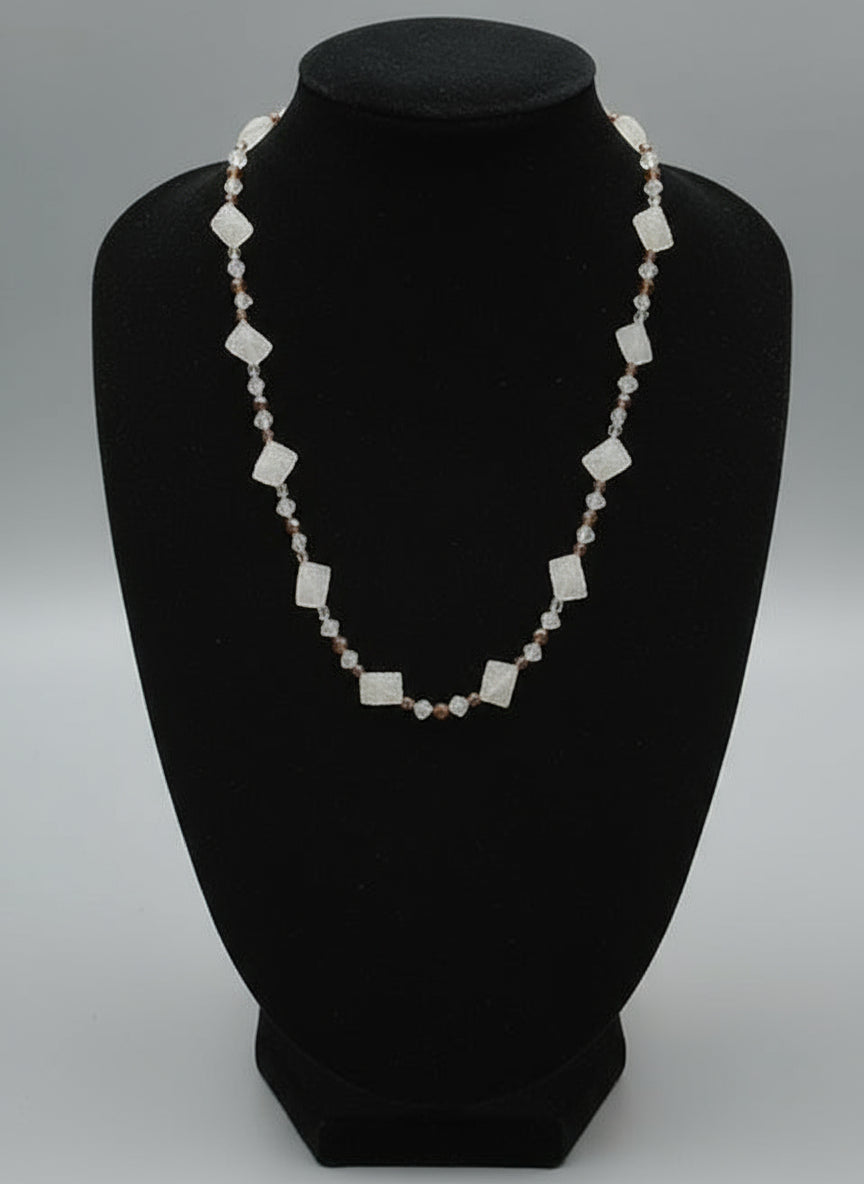 Ammis Necklace - Carved Rose Quartz, Cherry and Strawberry Quartz
