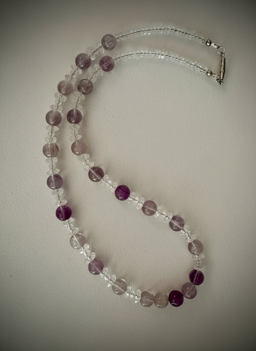 Aella Necklace - Fluorite and Vintage Glass