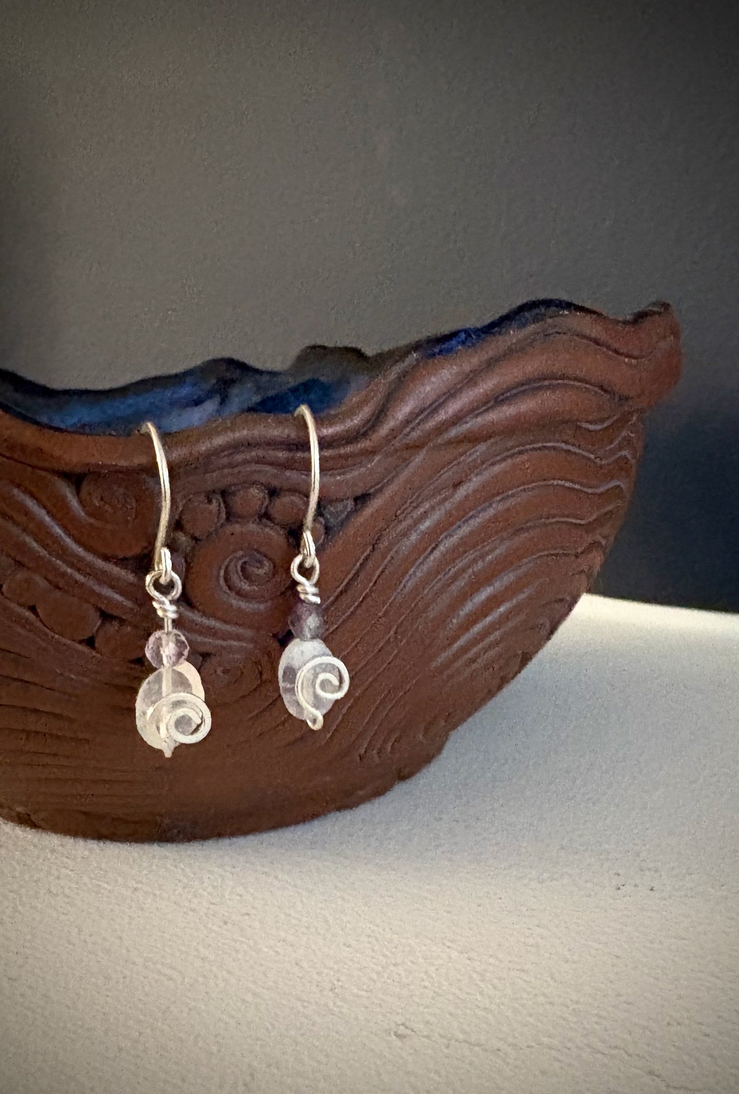 Espiral Earrings- Moonstone and Fluorite