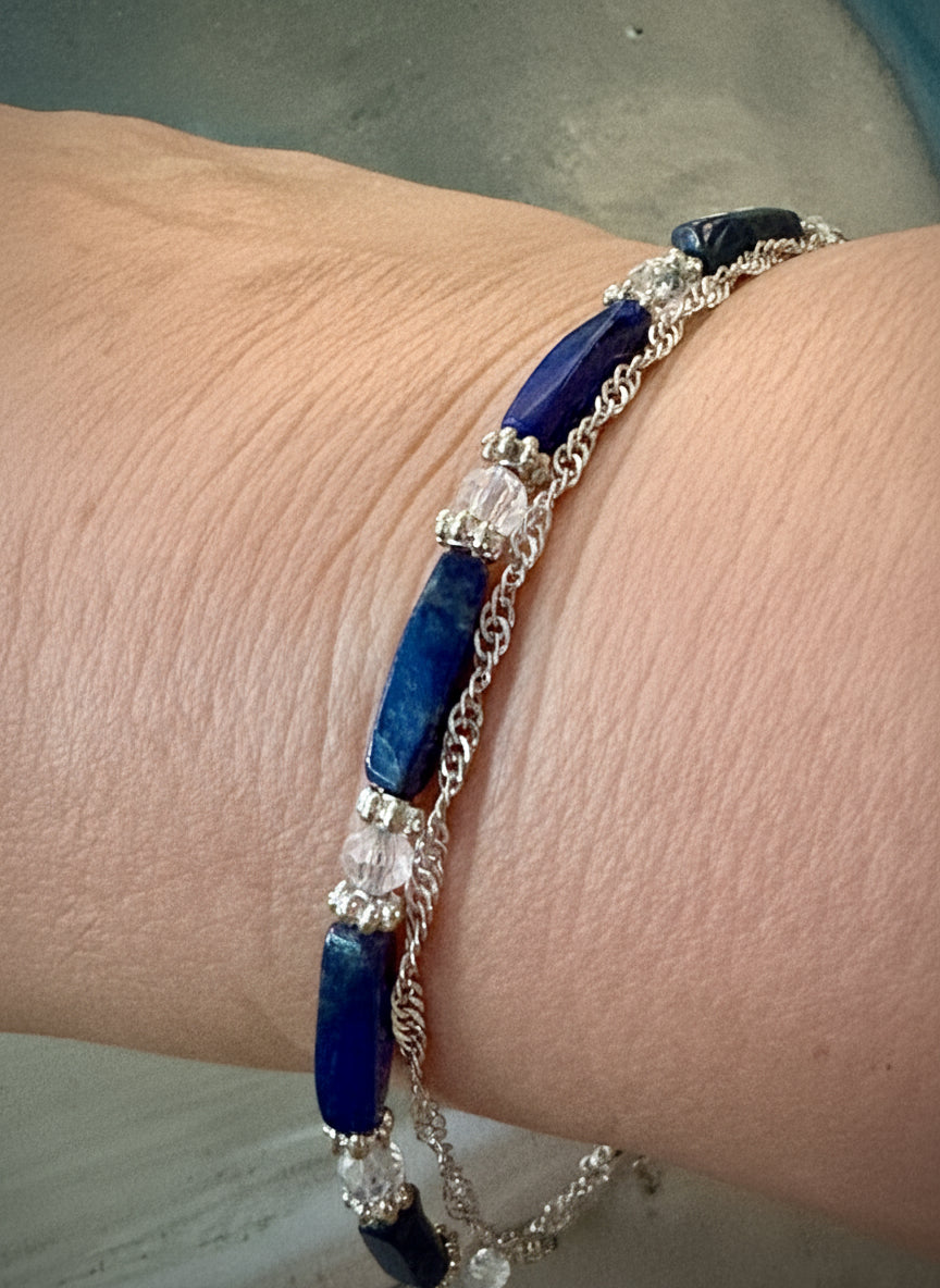 Fennara Bracelet - Lapis Lazuli and Pearl