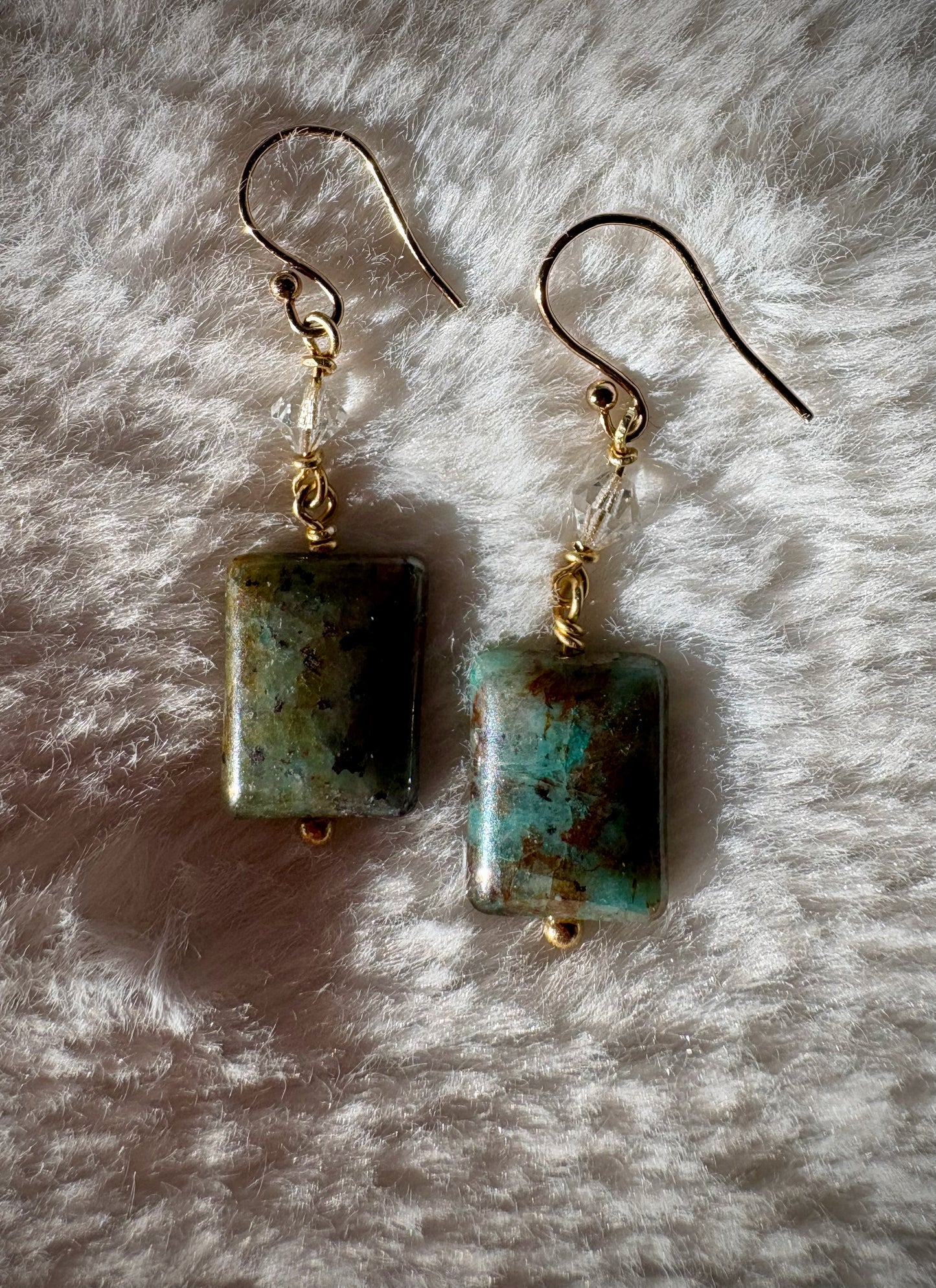 Clara Earrings - Chrysocolla in Quartz