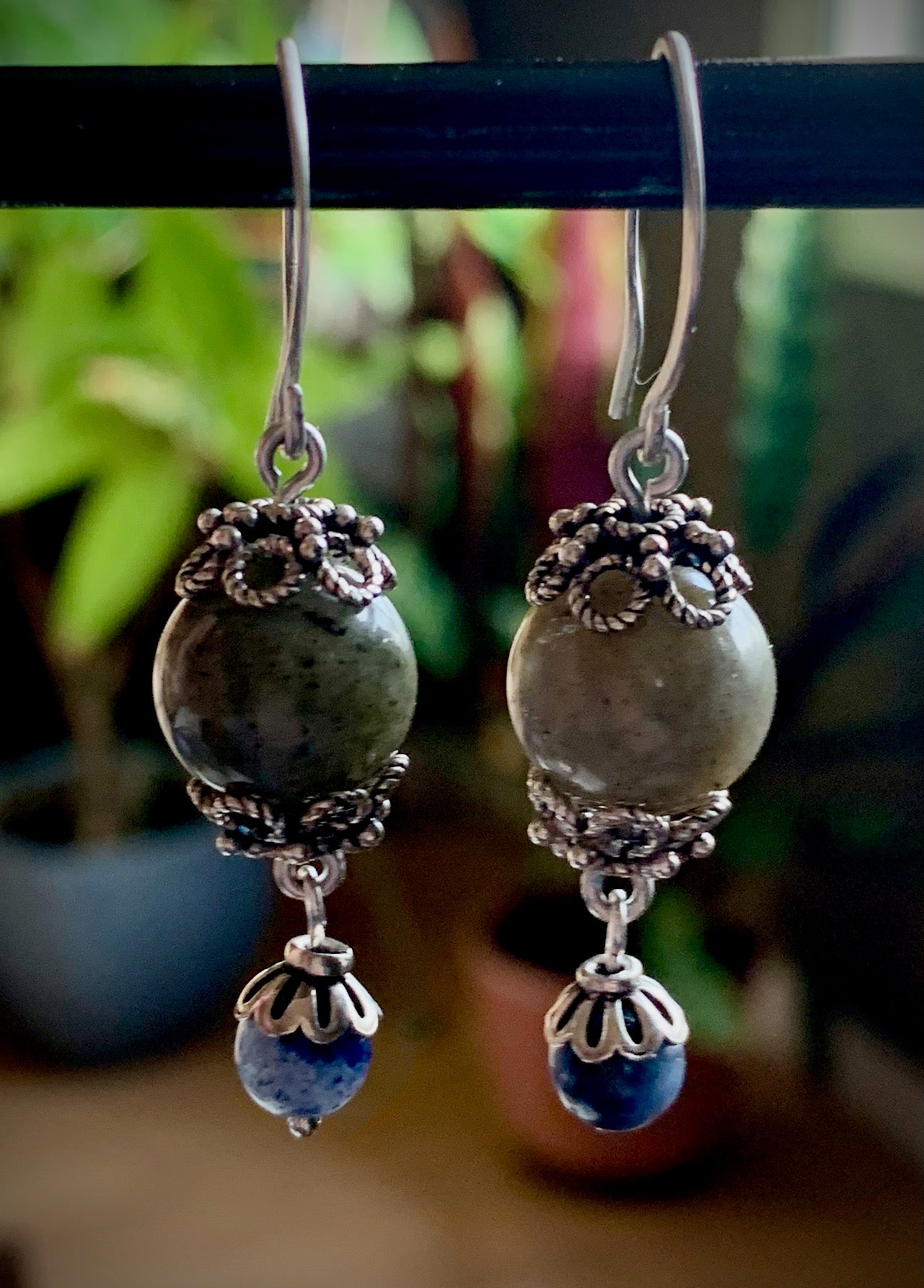 Adorable Earrings - Labradorite and Blue Aventurine