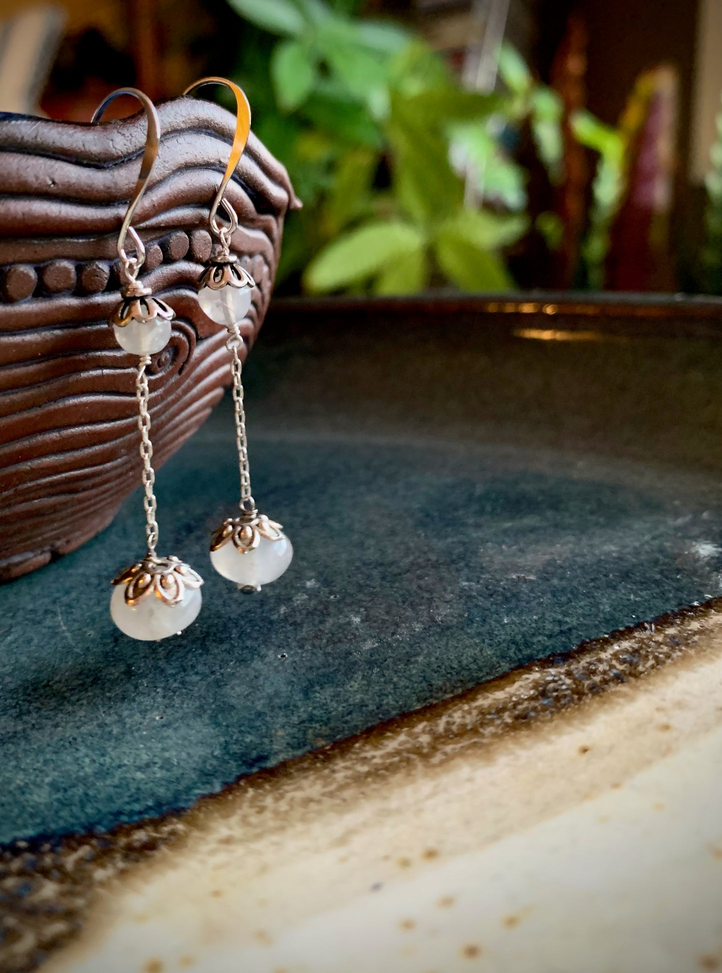 Camino Earrings - Moonstone Drops