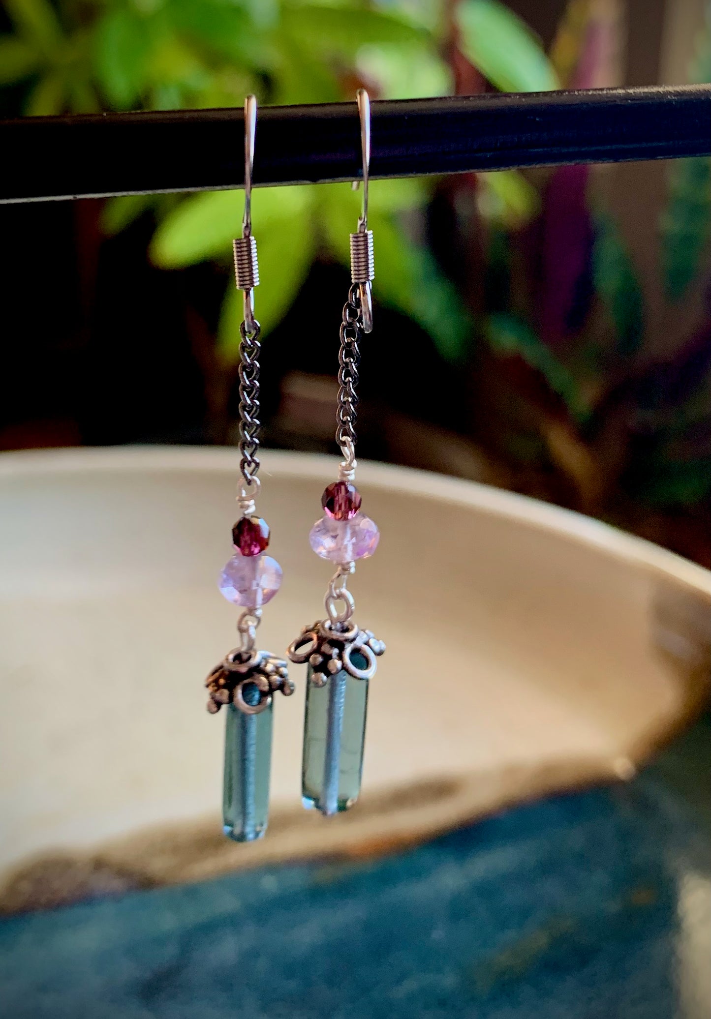 Milagro Earrings - Fluorite and Crystal Drops