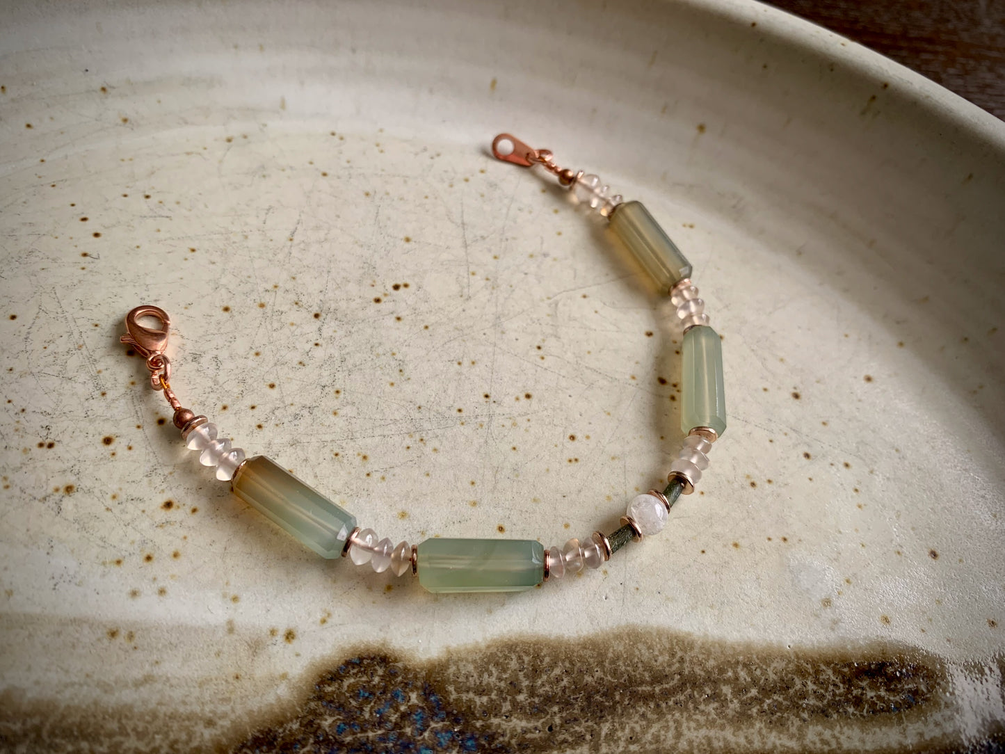 Thaia Bracelet - Chalcedony, Milky Quartz, Jade