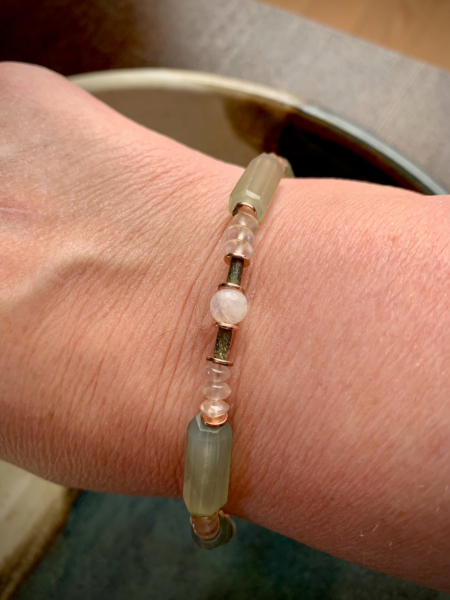 Thaia Bracelet - Chalcedony, Milky Quartz, Jade