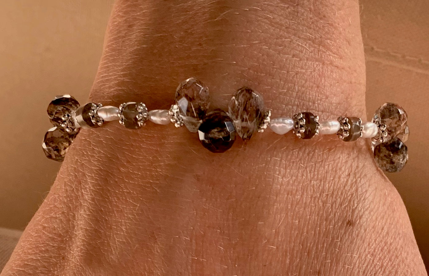 Gracia Bracelet - Rutilated Quartz and Freshwater Pearls