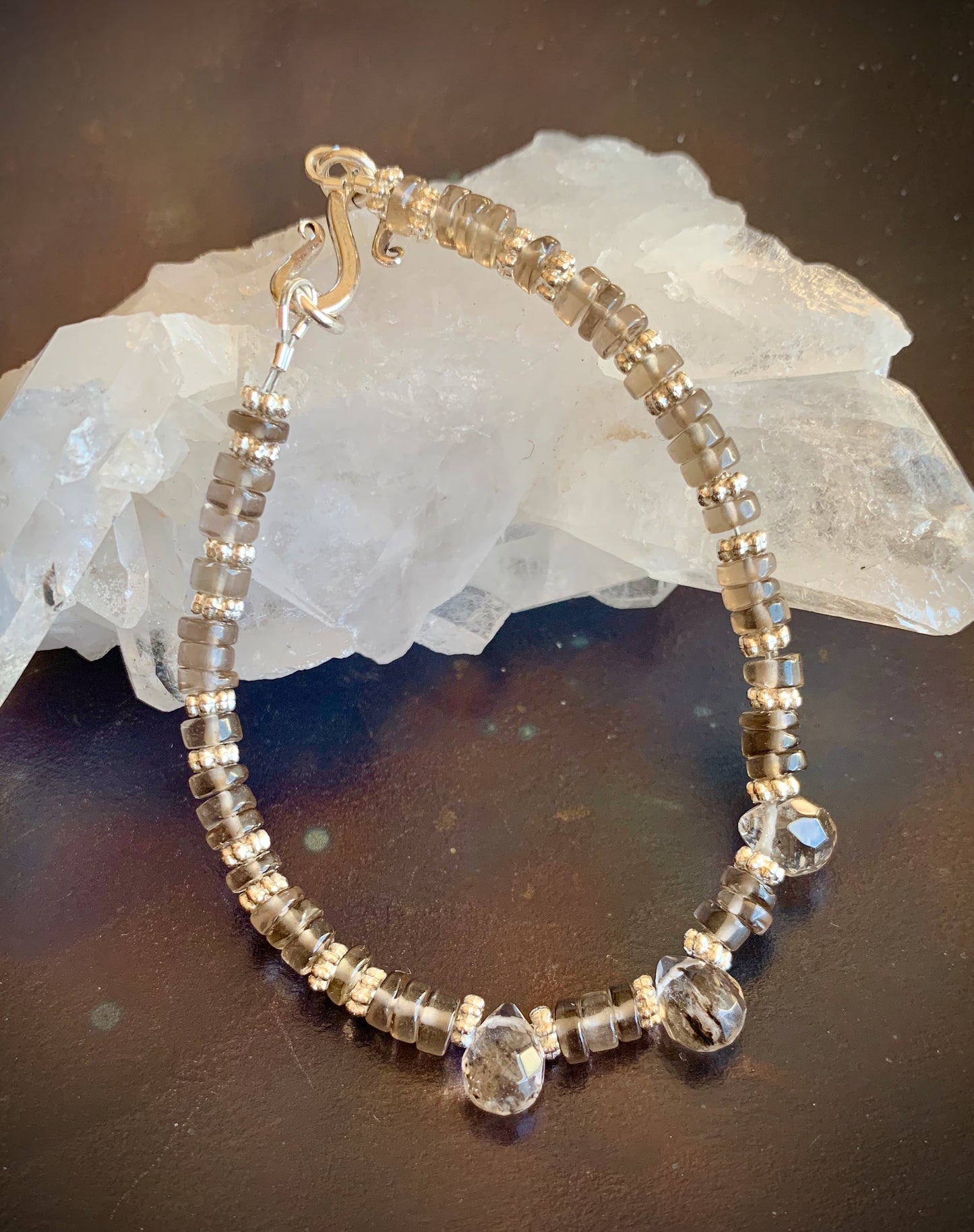 Samia Bracelet - Smoky Quartz Crystals Trio