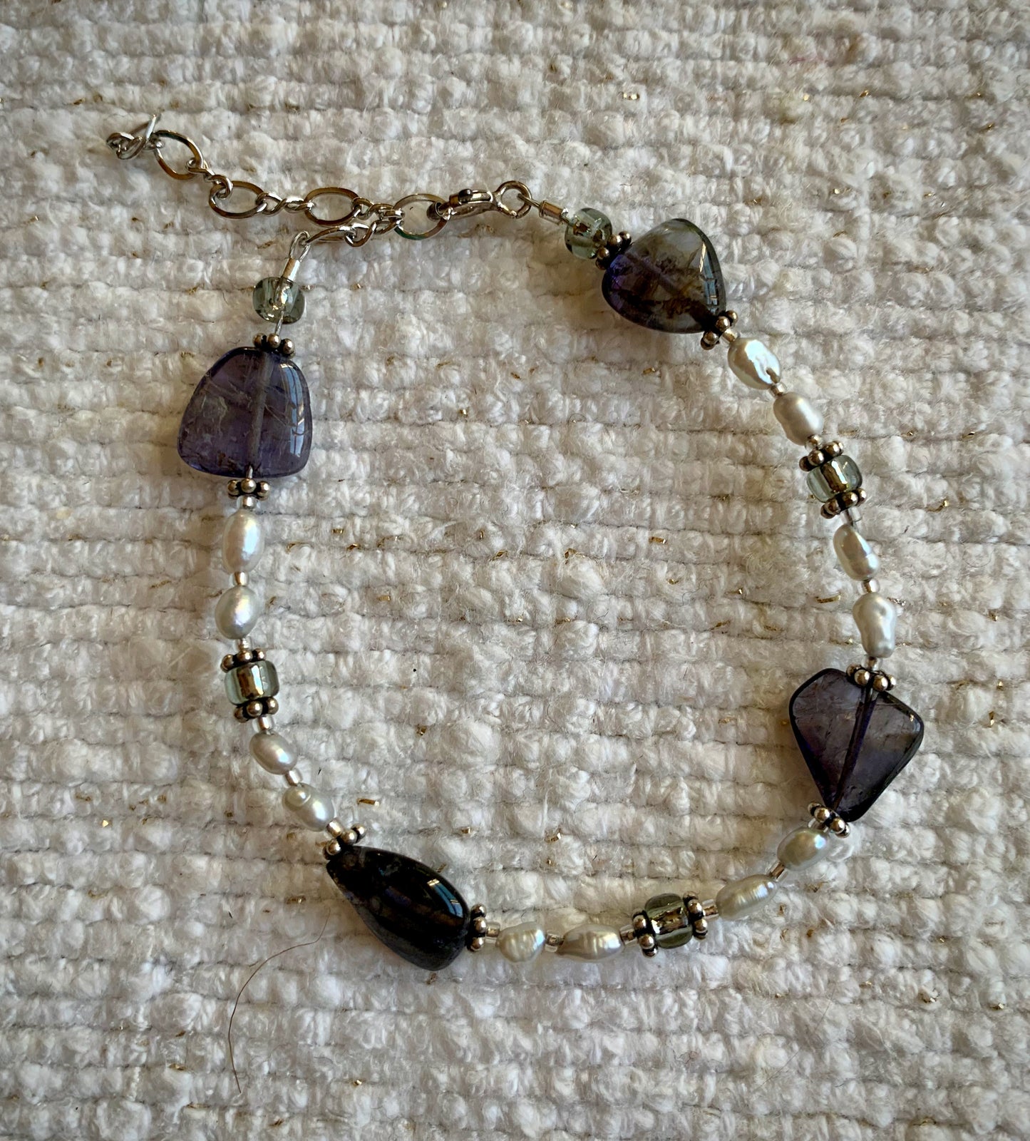 Cytia Bracelet - Iolite and Freshwater Pearl
