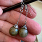 Rica Earrings - Labradorite with Antique Finish Silver Dangle