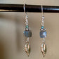 Deliciosa Earrings - Labradorite Cube and  Feather Dangle