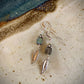 Deliciosa Earrings - Labradorite Cube and  Feather Dangle