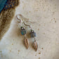 Deliciosa Earrings - Labradorite Cube and  Feather Dangle