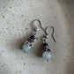 Azucar Earrings - Aquamarine and Dark Purple Fluorite