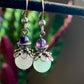 Azucar Earrings - Aquamarine and Dark Purple Fluorite