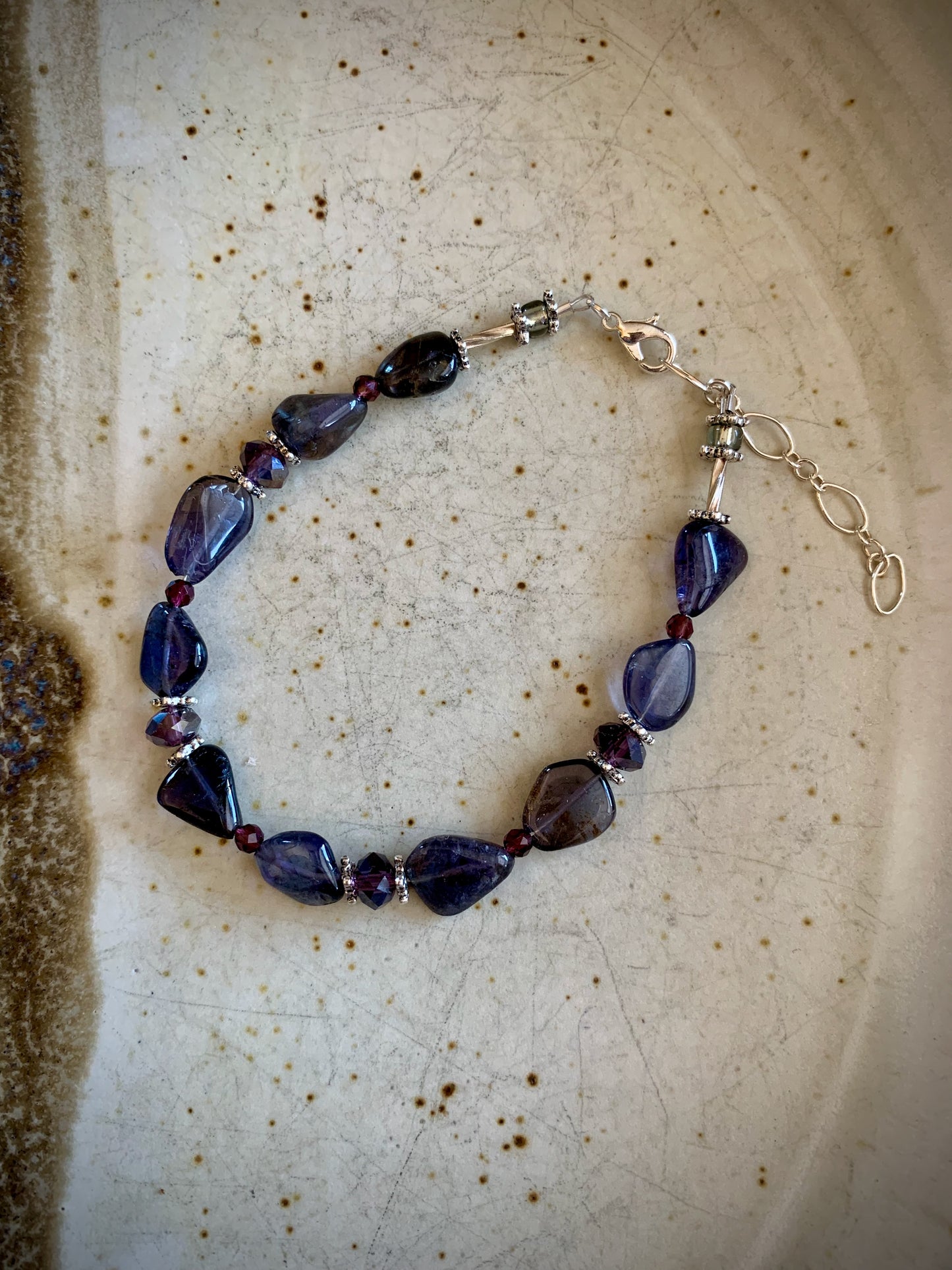 Rhodisa Bracelet - Iolite and Czech Crystal