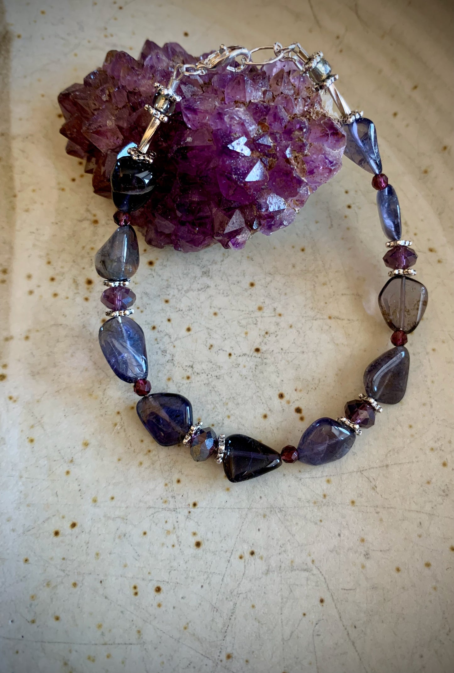 Rhodisa Bracelet - Iolite and Czech Crystal