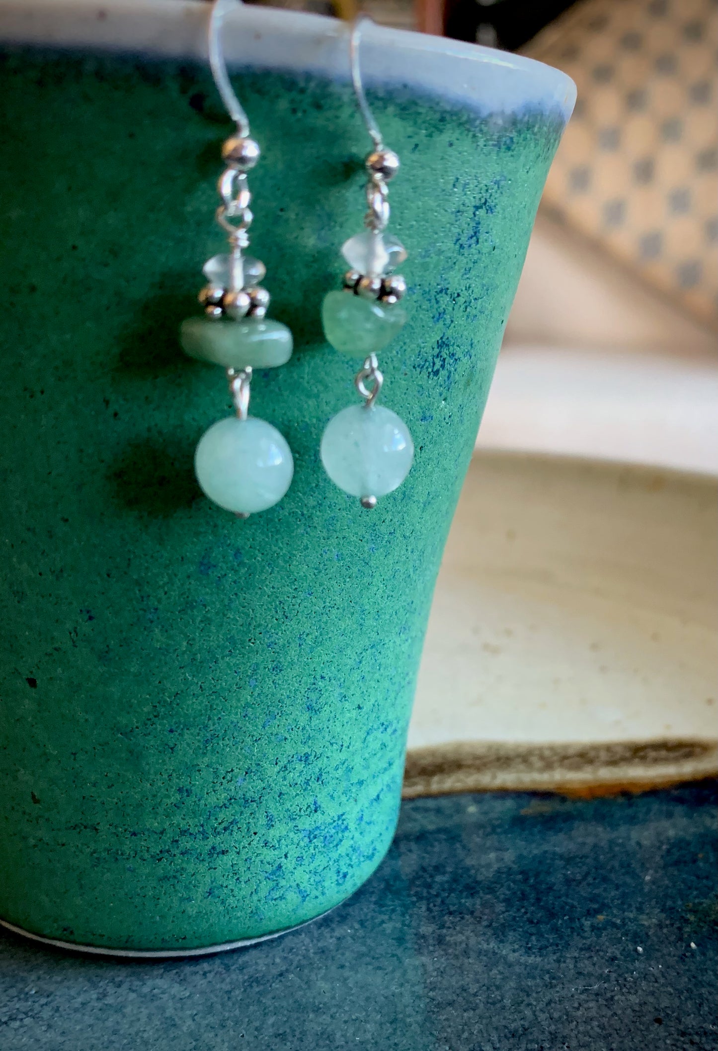 Canta Earrings - Aventurine, Chalcedony, Milky Quartz