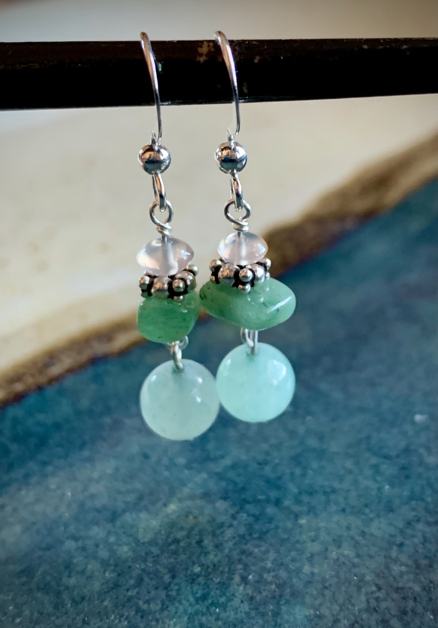 Canta Earrings - Aventurine, Chalcedony, Milky Quartz