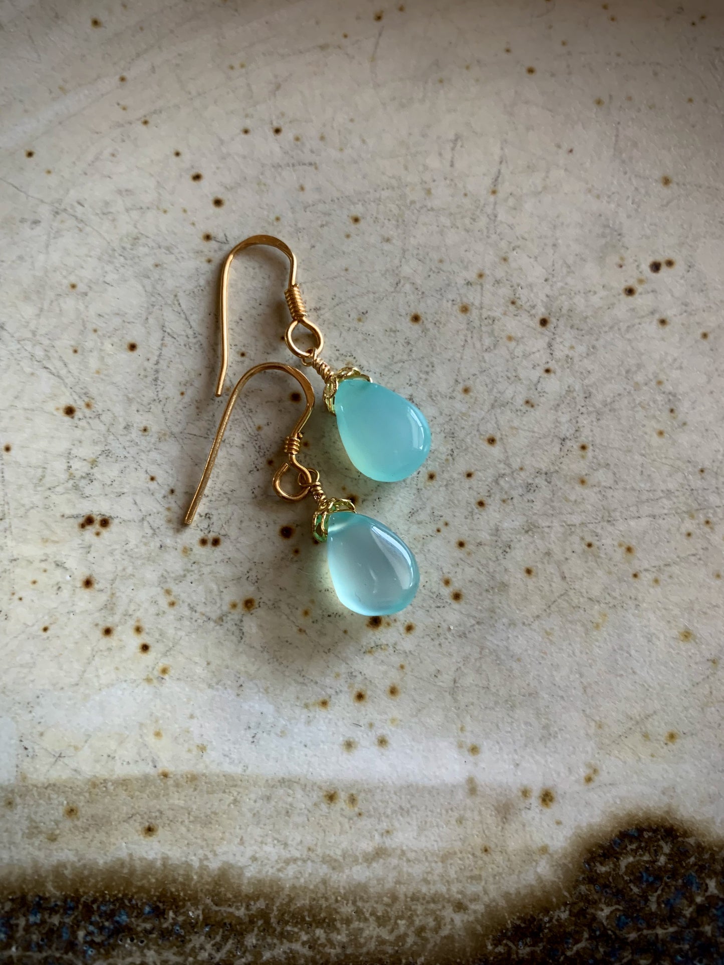 Luz Earrings - Aqua Chalcedony