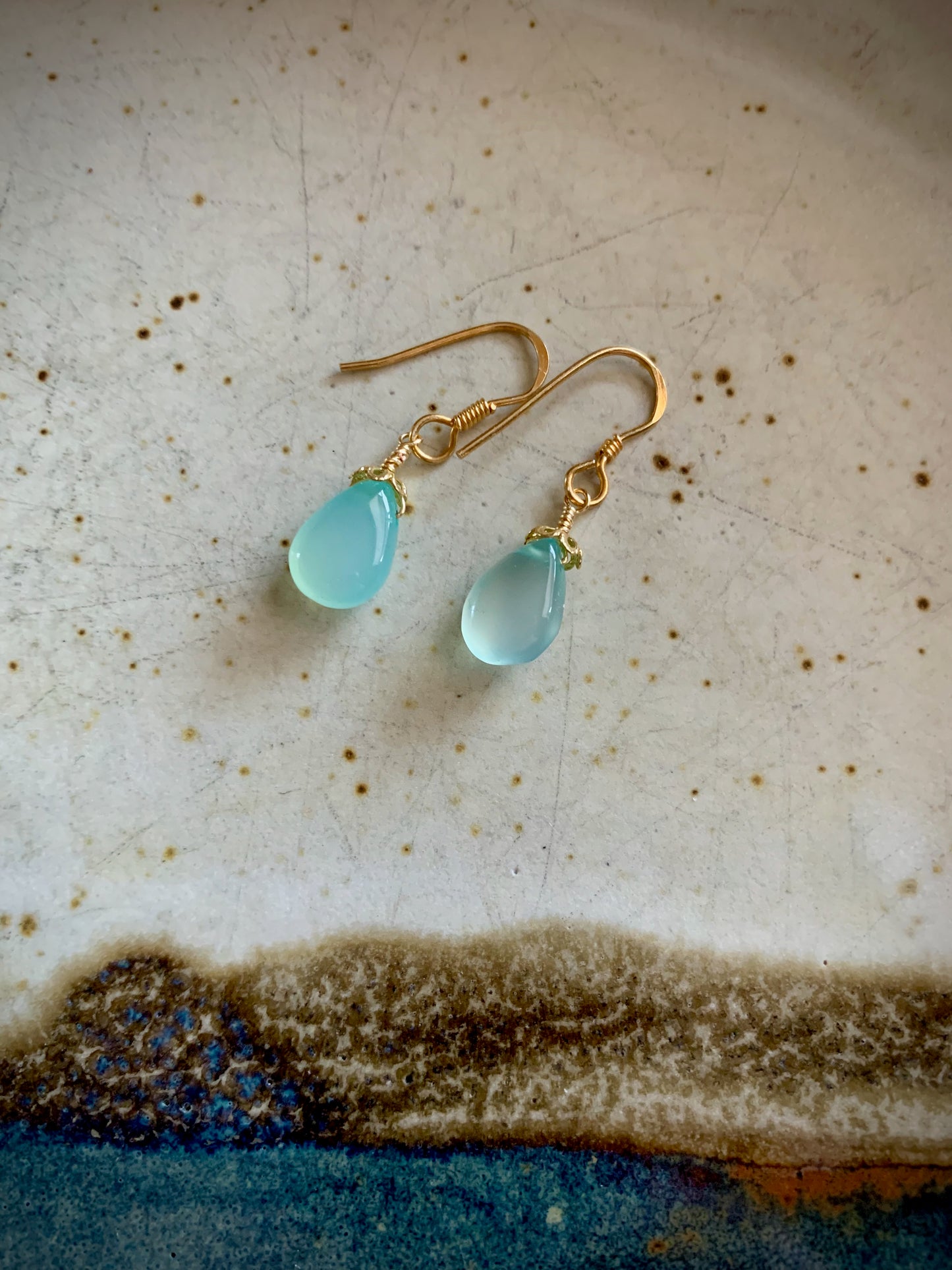 Luz Earrings - Aqua Chalcedony