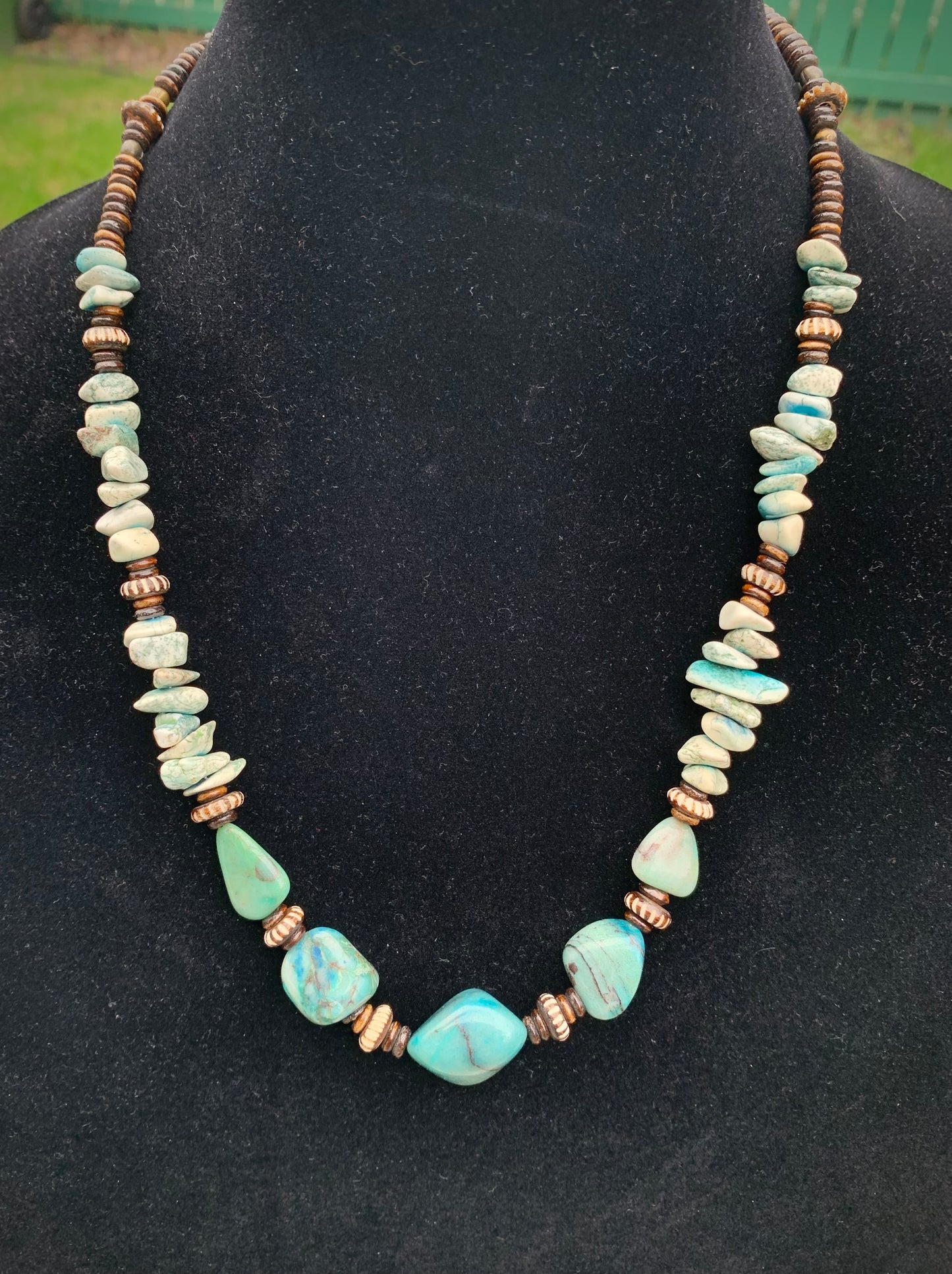 Celeste Necklace - Chrysocolla and Tree Agate