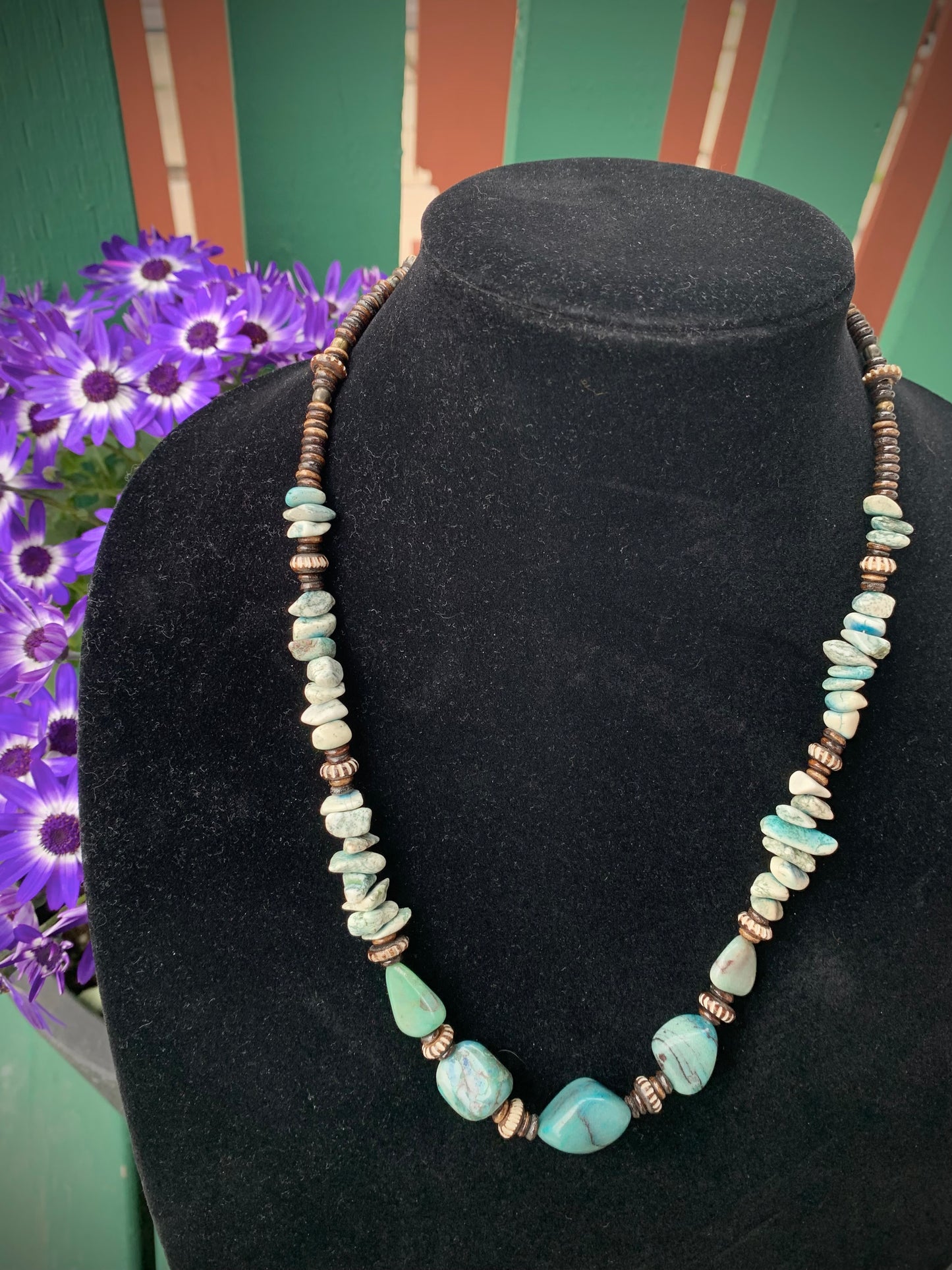 Celeste Necklace - Chrysocolla and Tree Agate